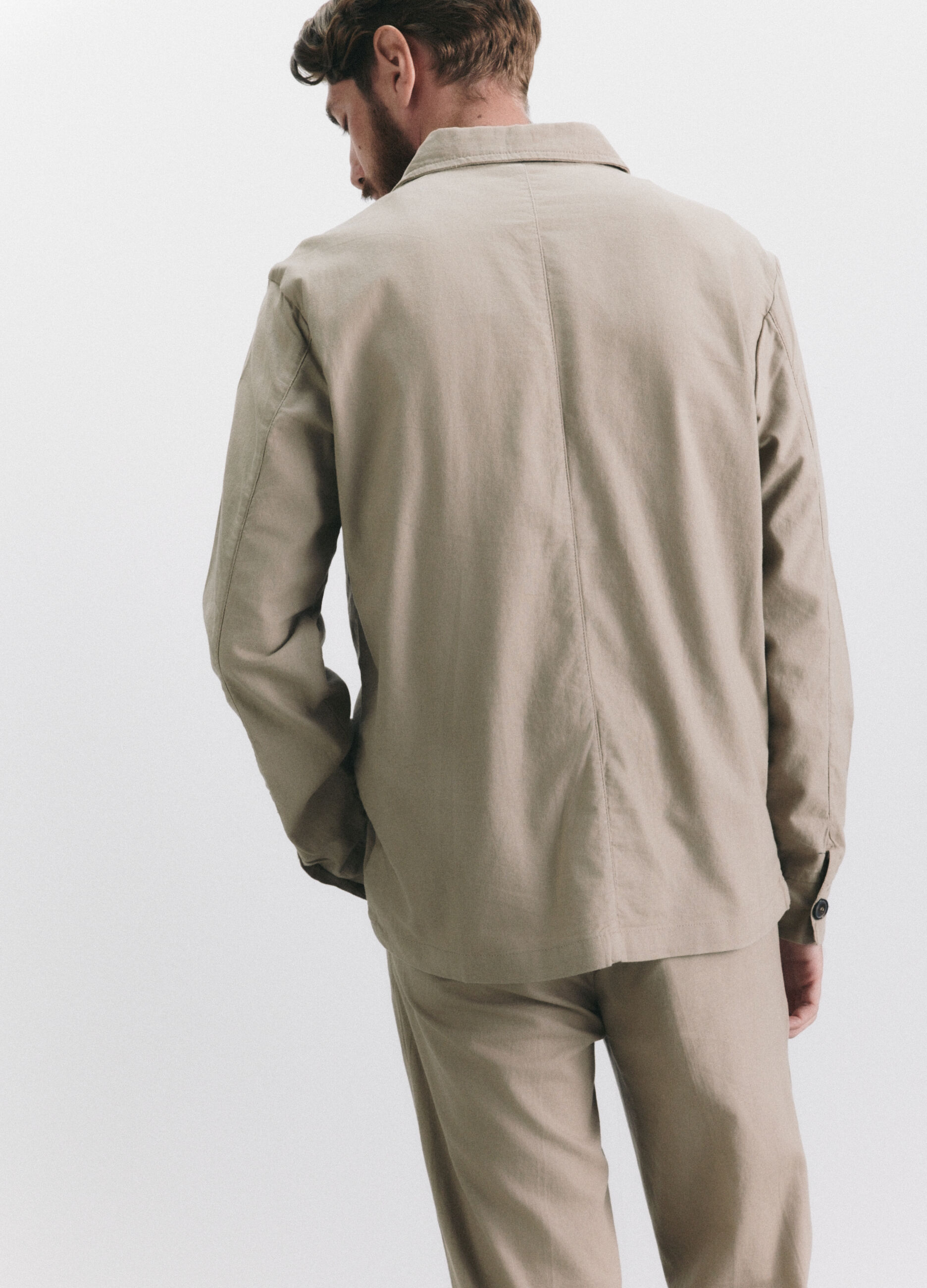 Giacca a camicia in lino e cotone uomo