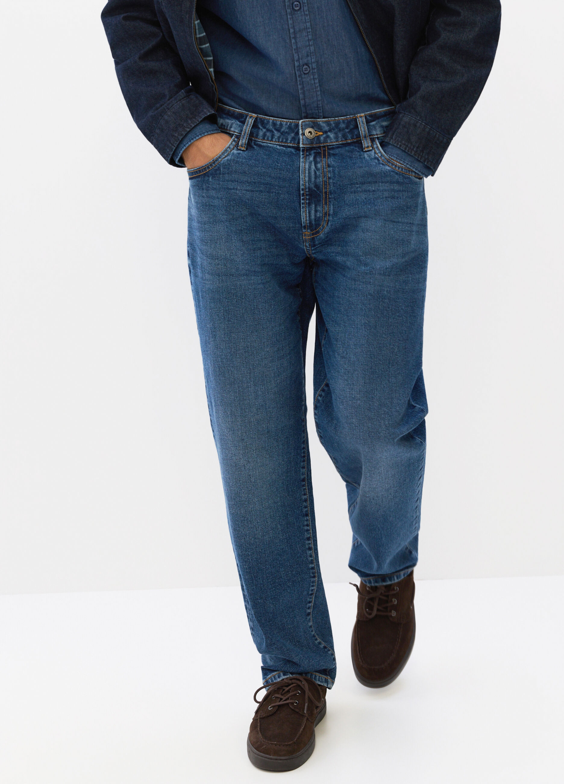 Jeans regular fit in denim stretch uomo