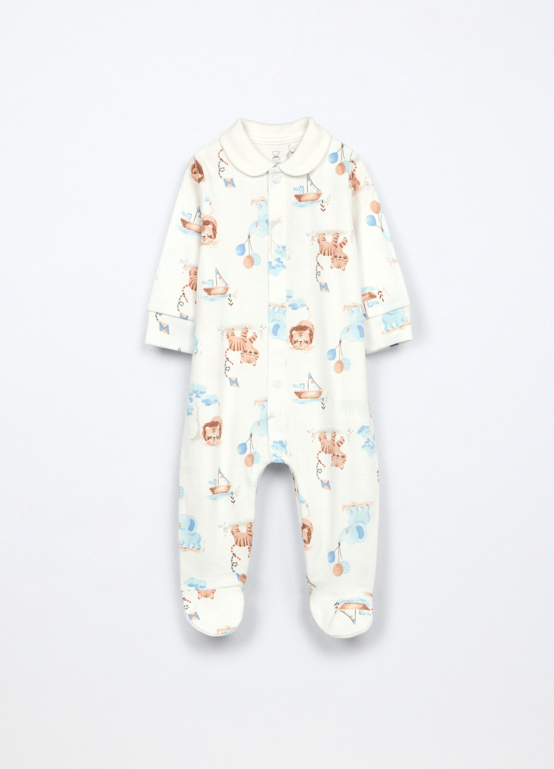 Tutina in interlock di puro cotone neonato_0