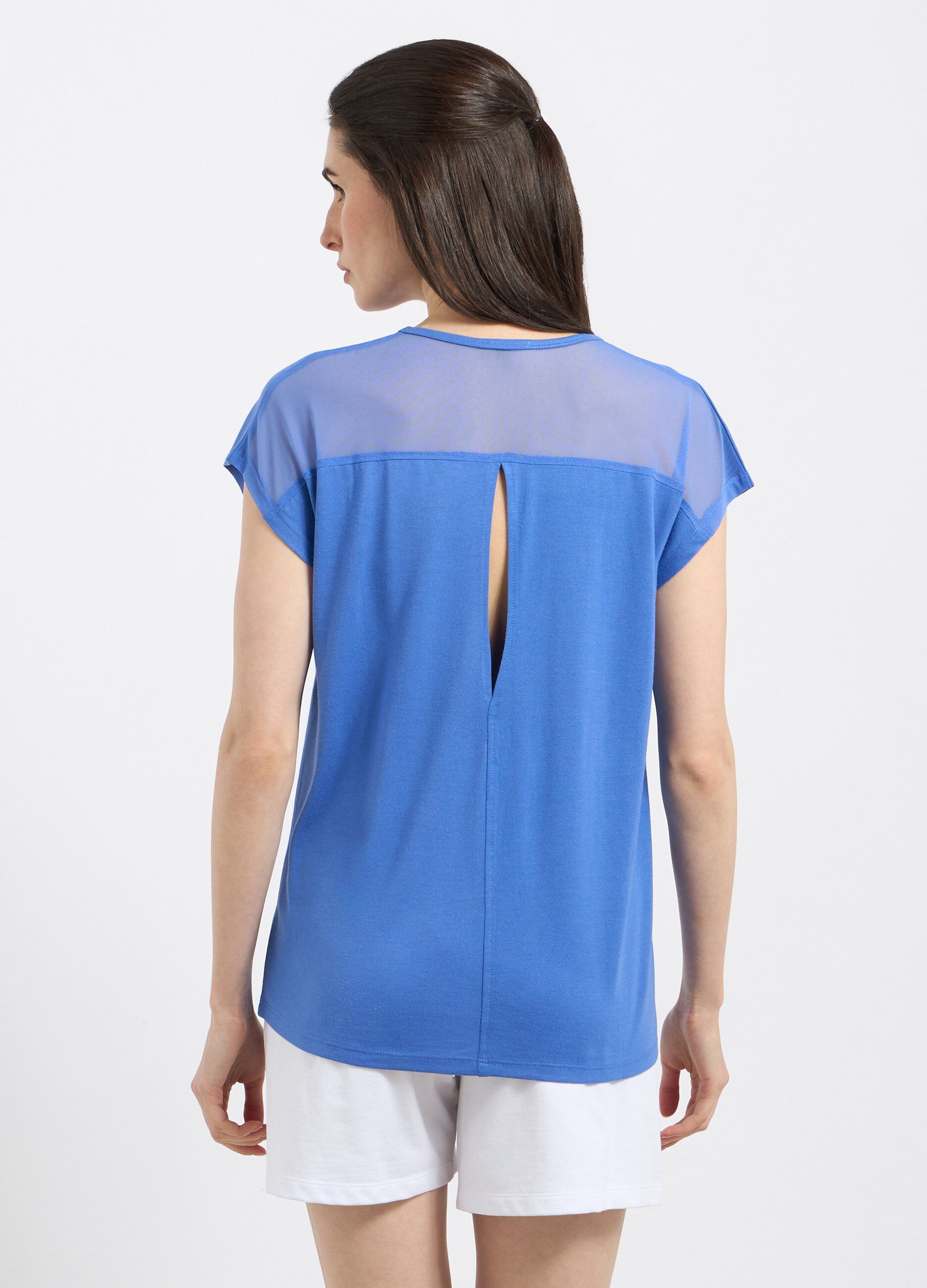 T-shirt in misto cotone con cut out donna_1