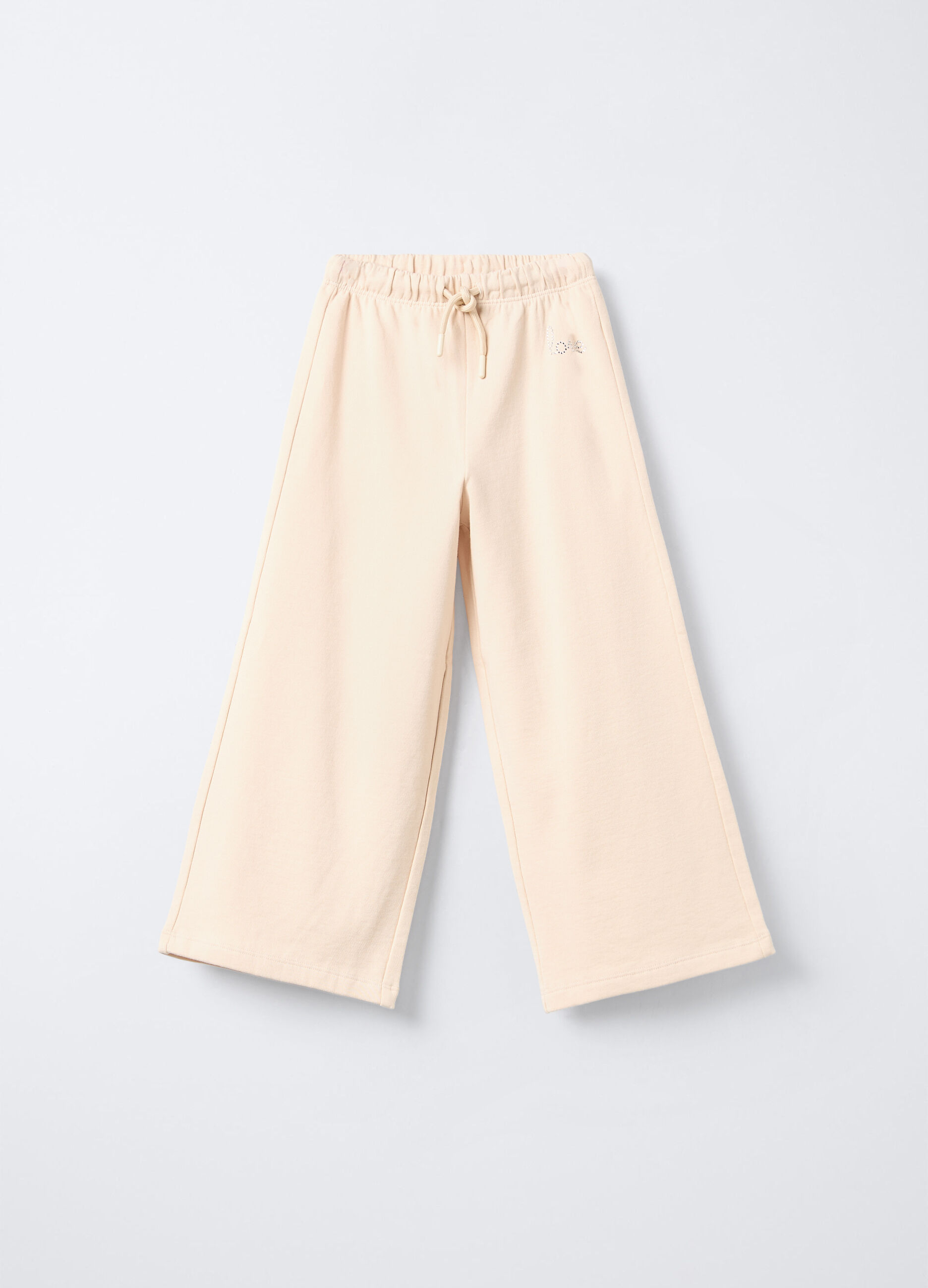 Treggings in puro cotone garzato Wide Leg bambina_0