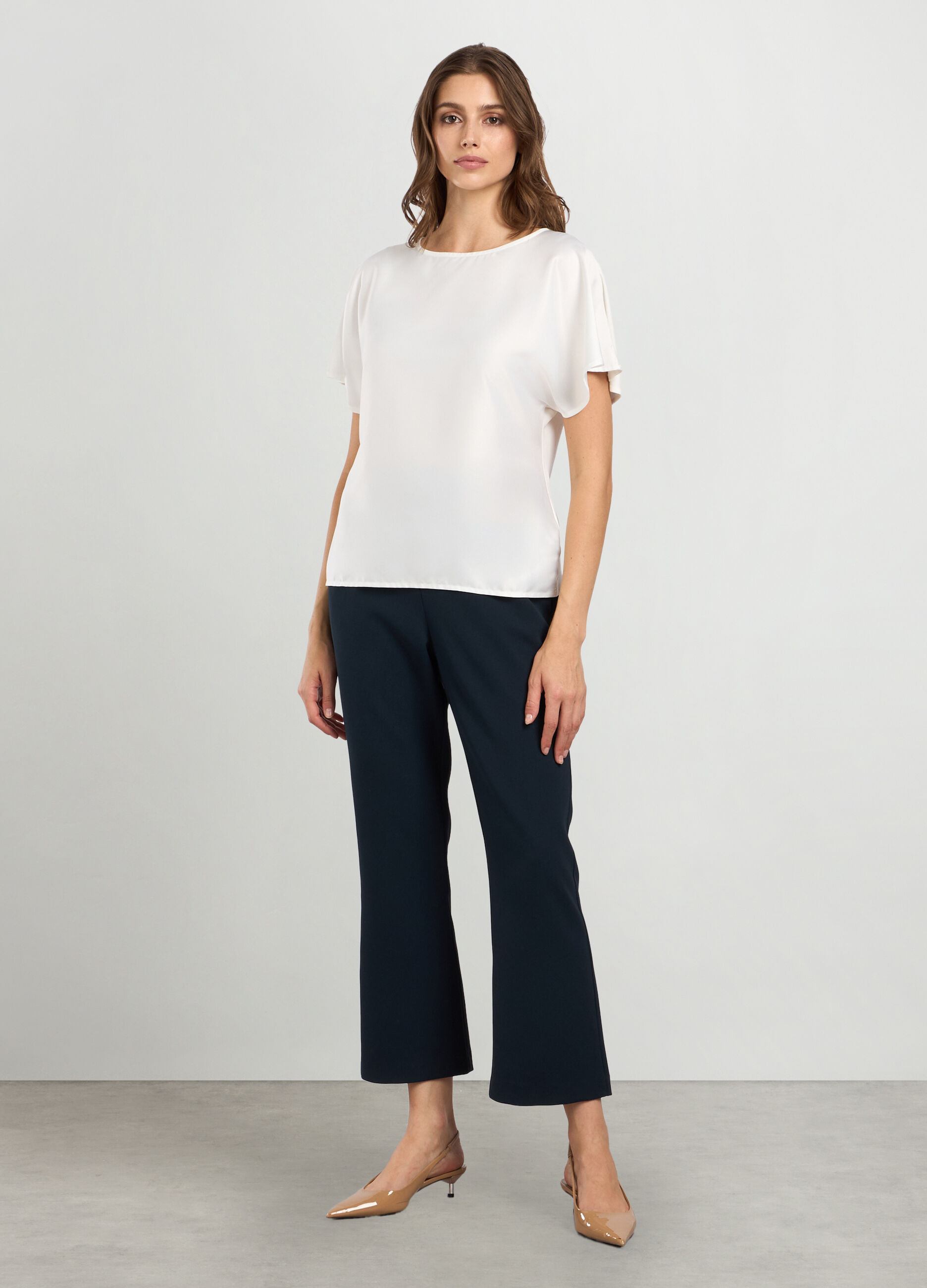 Pantaloni elasticizzati flare fit donna_0