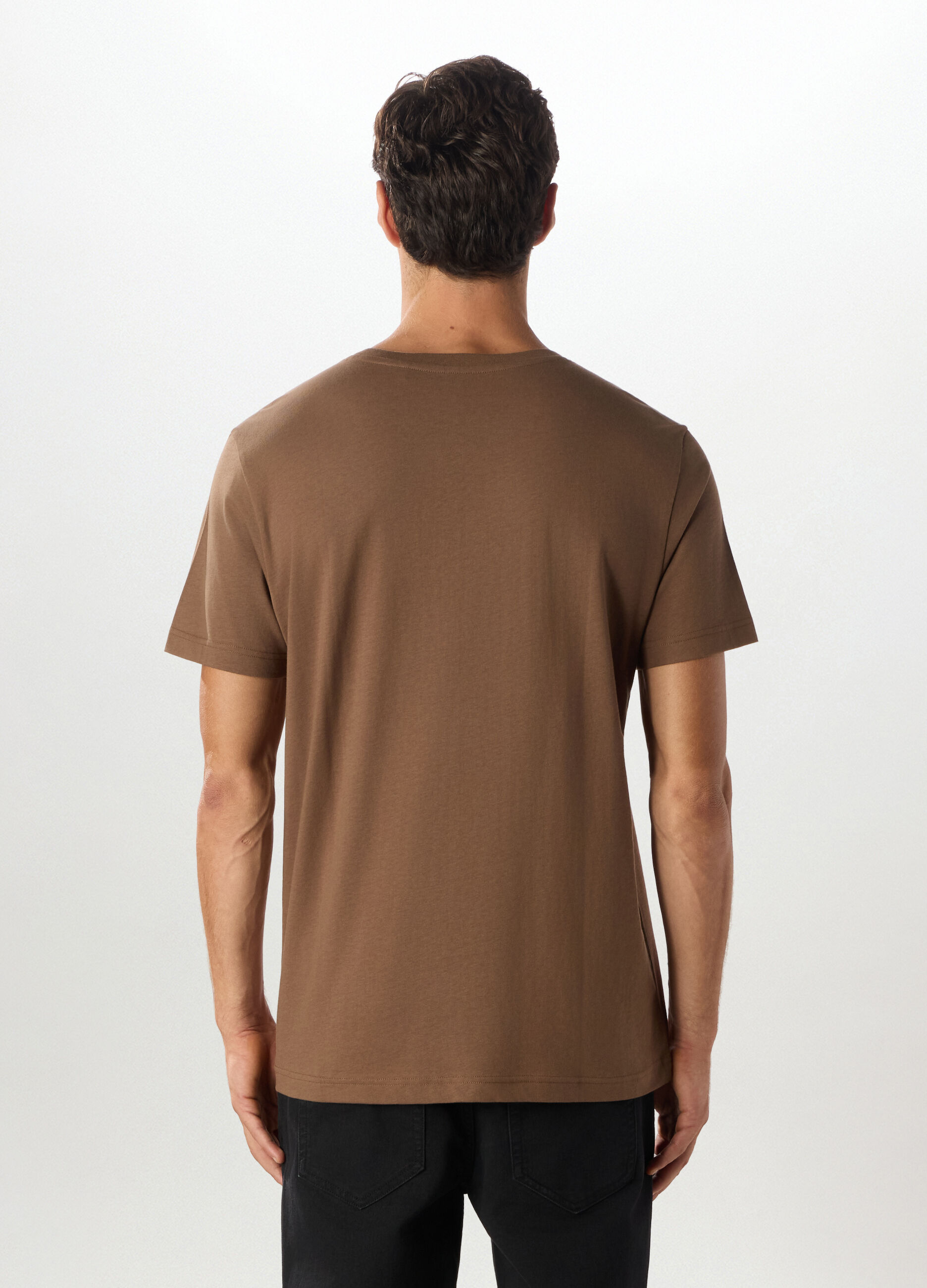 T-shirt girocollo con stampa Mountain Camp in cotone uomo_1