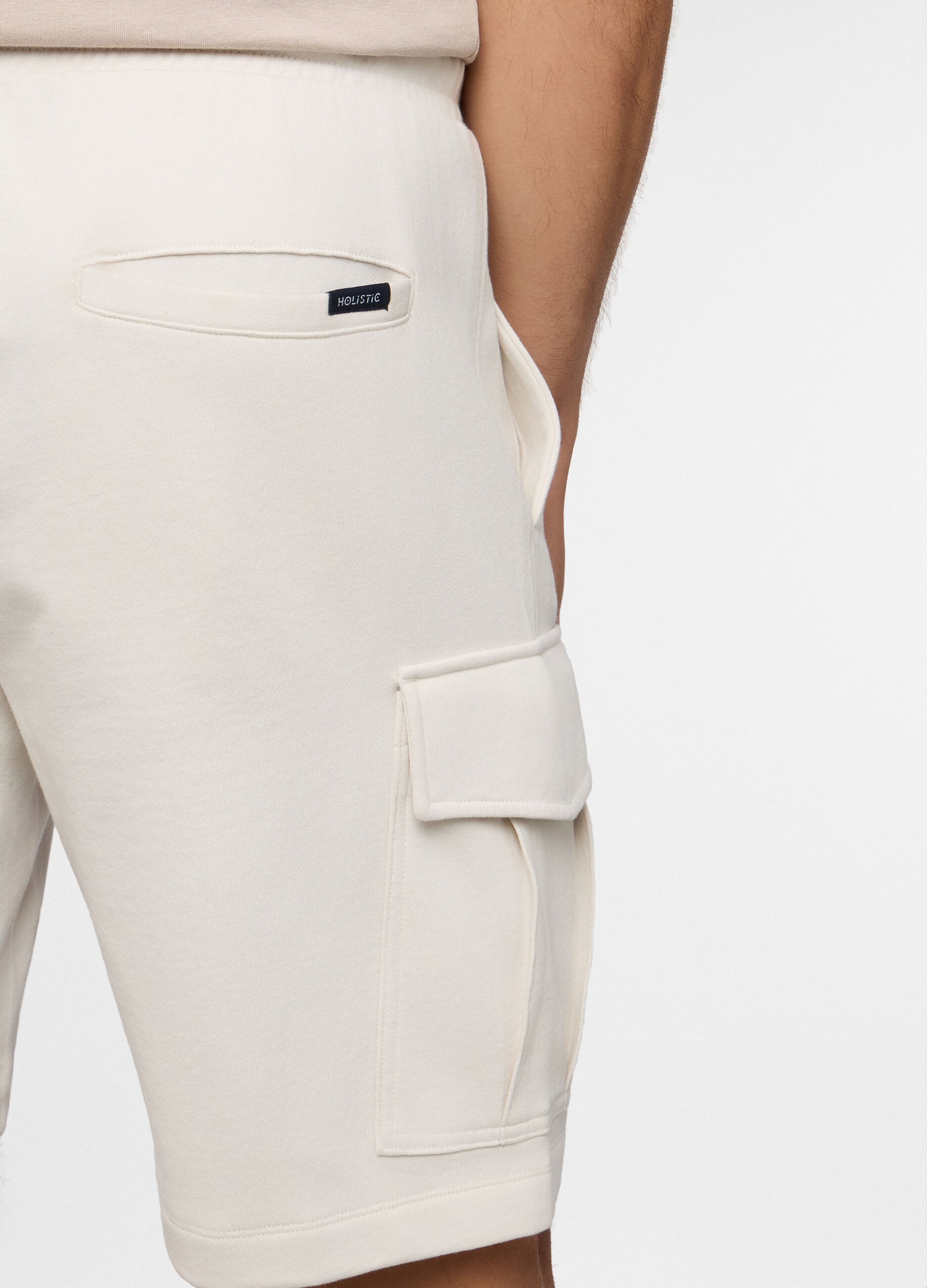Pantaloncini cargo in felpa di cotone uomo