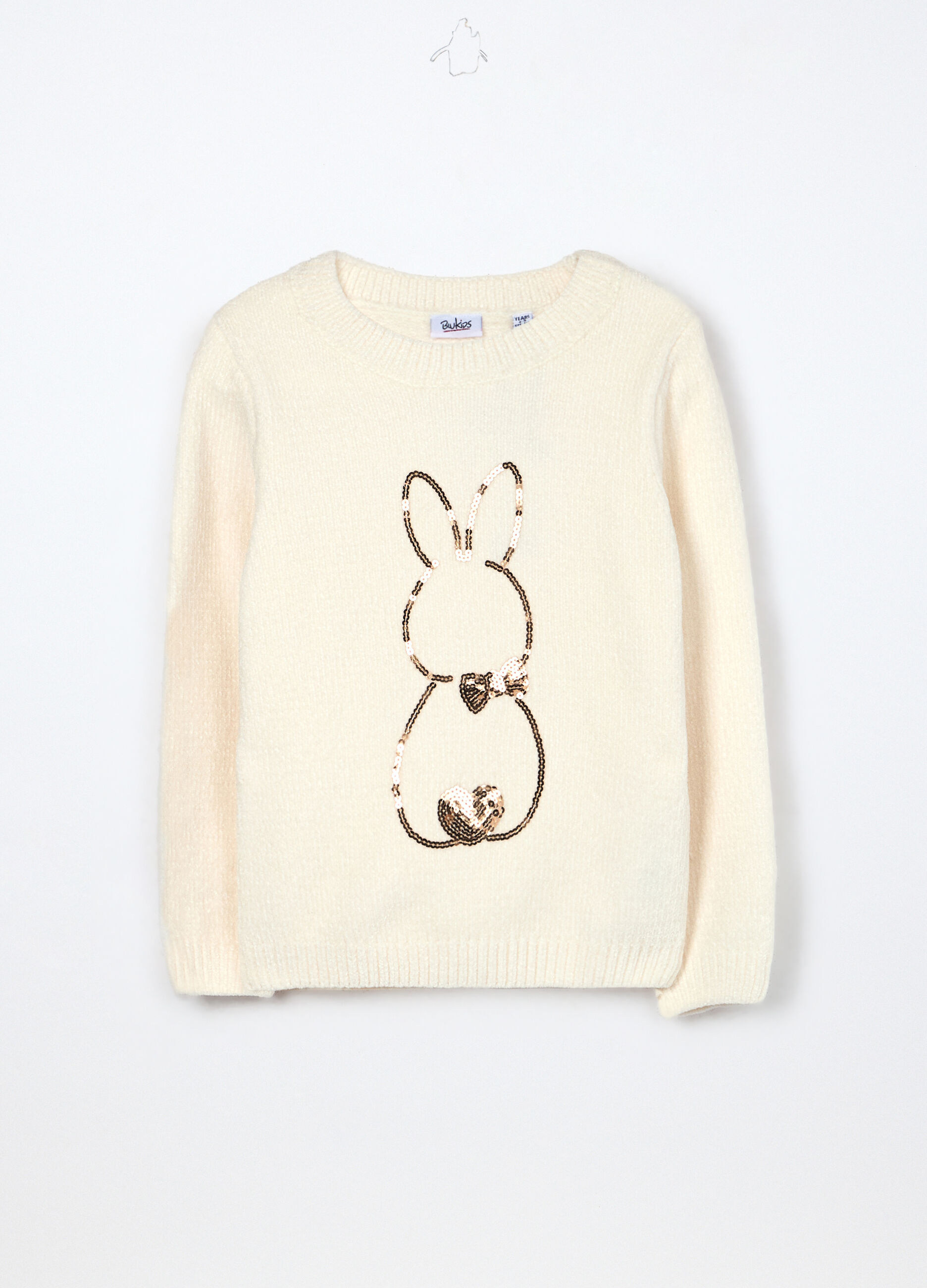 Tricot in ciniglia con paillettes bambina_0