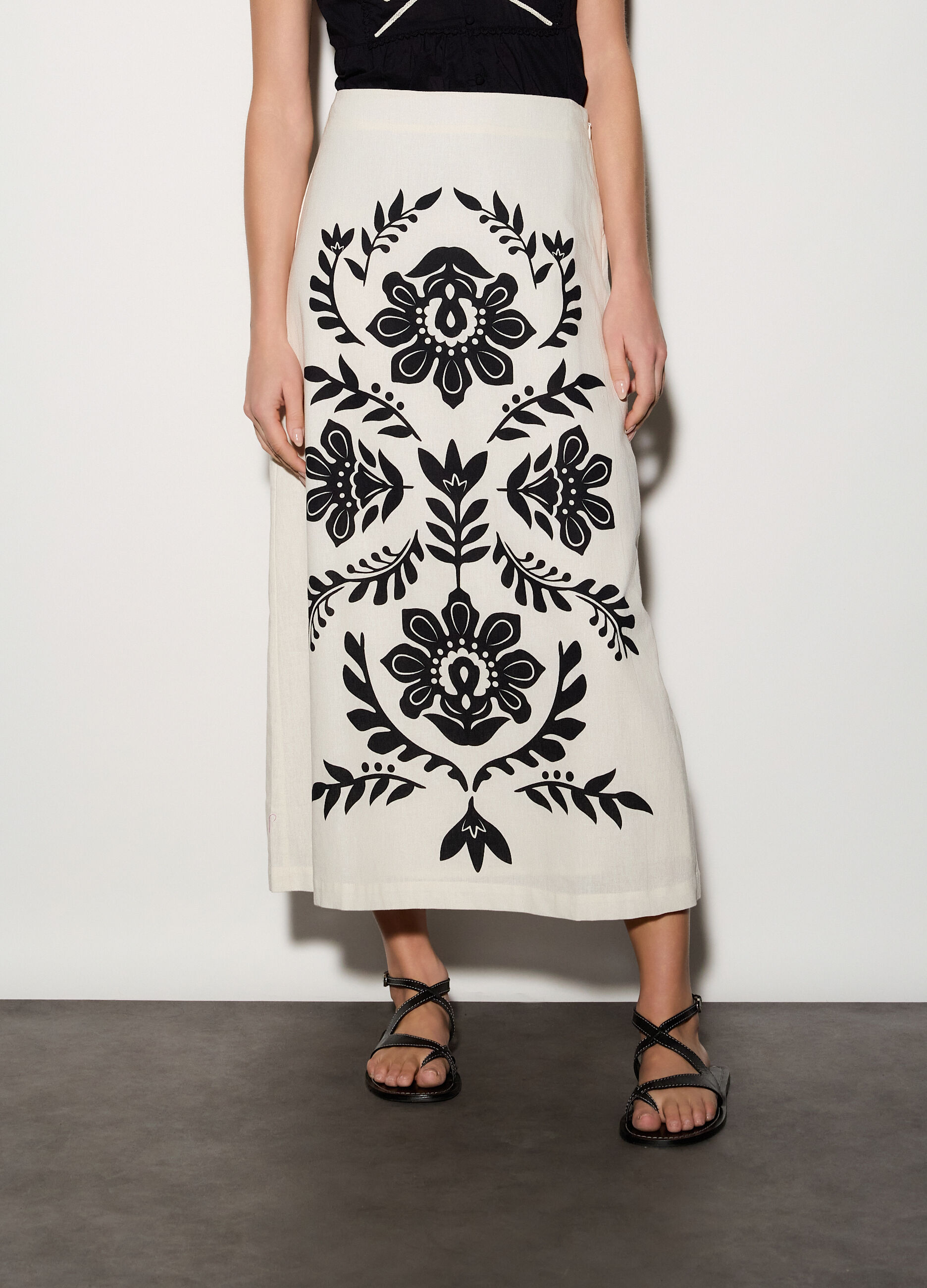 Gonna lunga misto lino donna