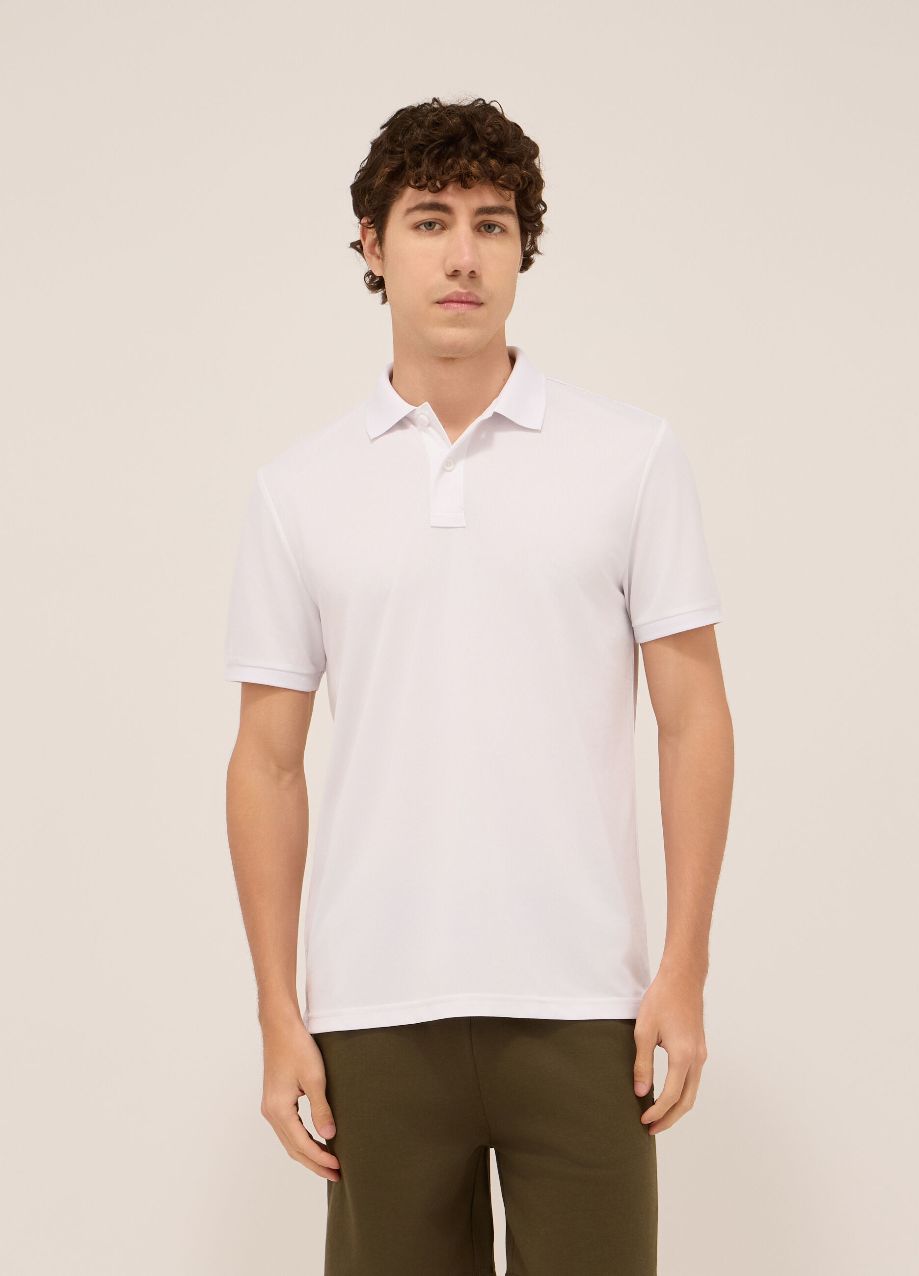 Polo tinta unita in piquet uomo