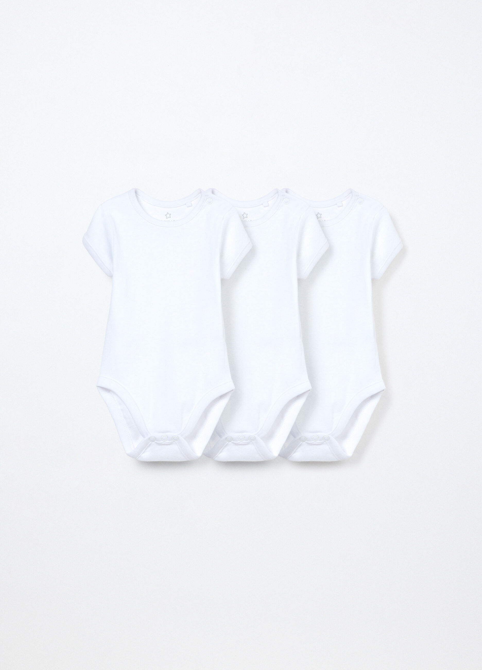 Pack 3 body in costina di puro cotone neonata