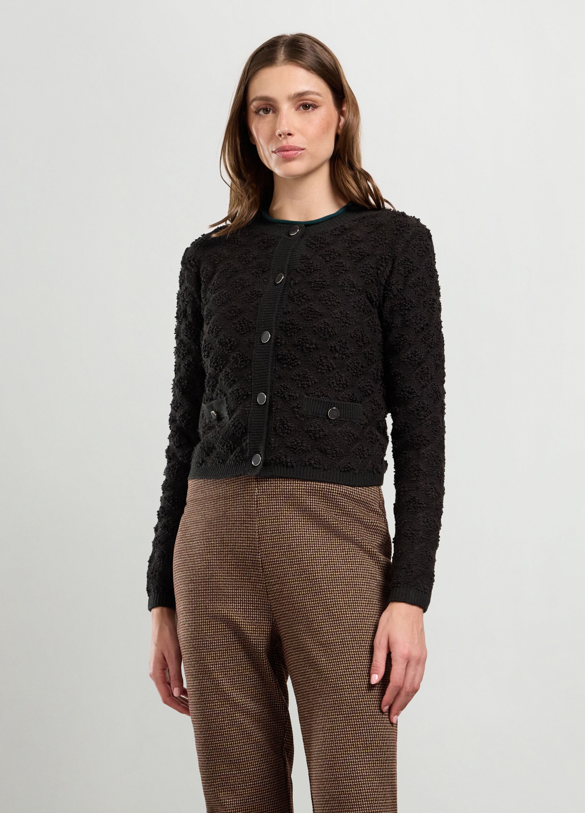 Cardigan con lavorazione jacquard donna_0