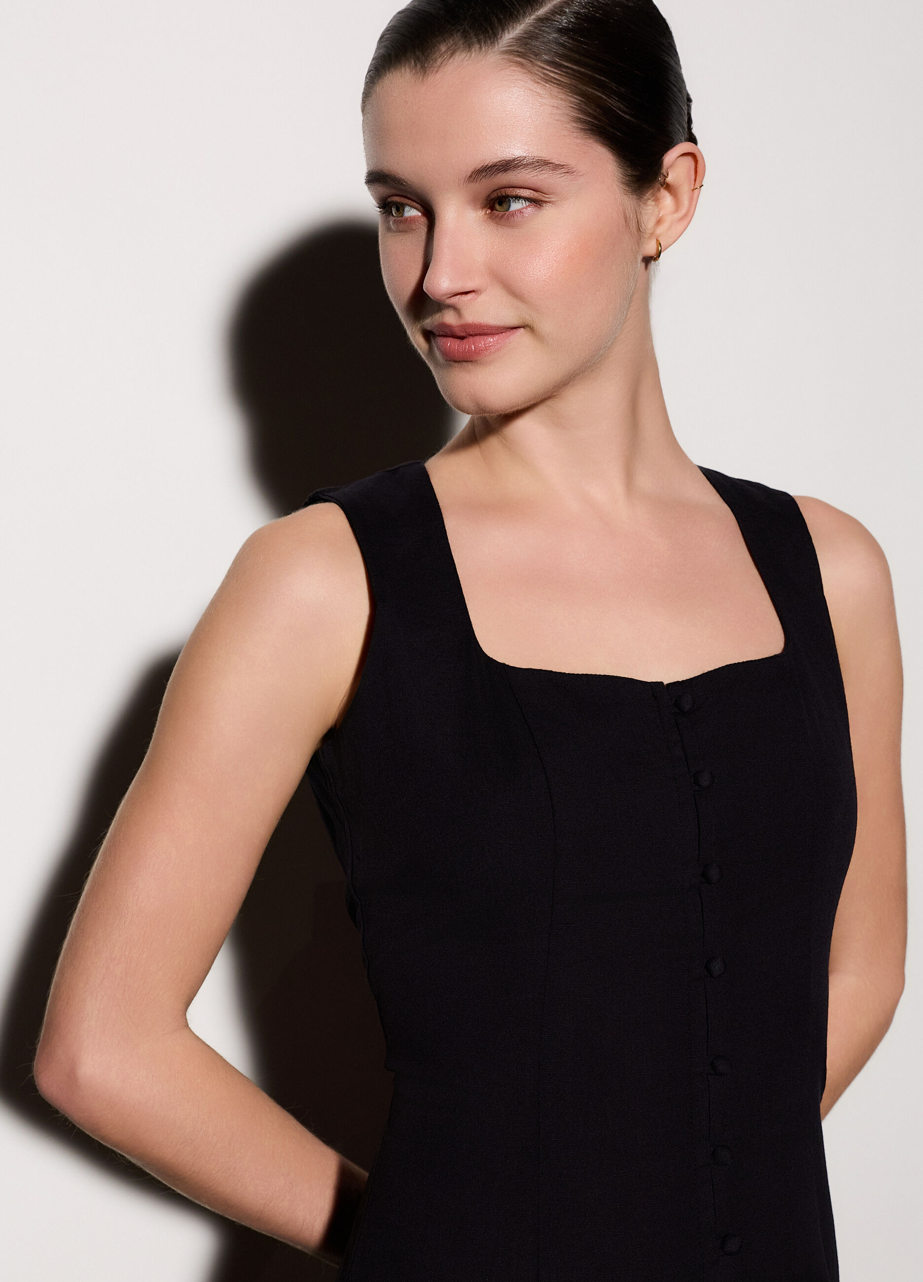 Abito lungo misto lino donna_3
