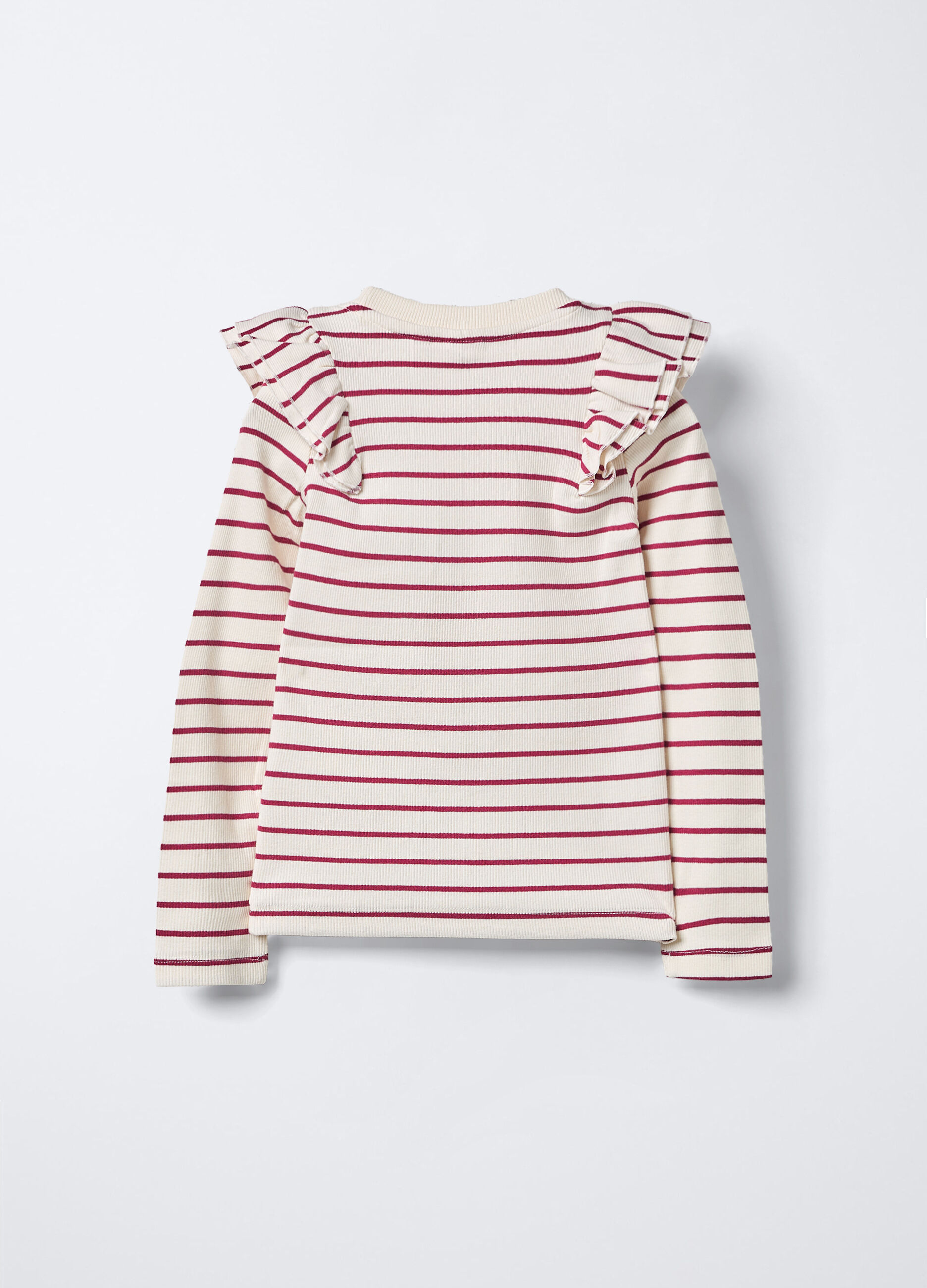T-shirt in costina di cotone stretch bambina_1