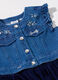 Vestito in denim e pliss&eacute; bambina_1
