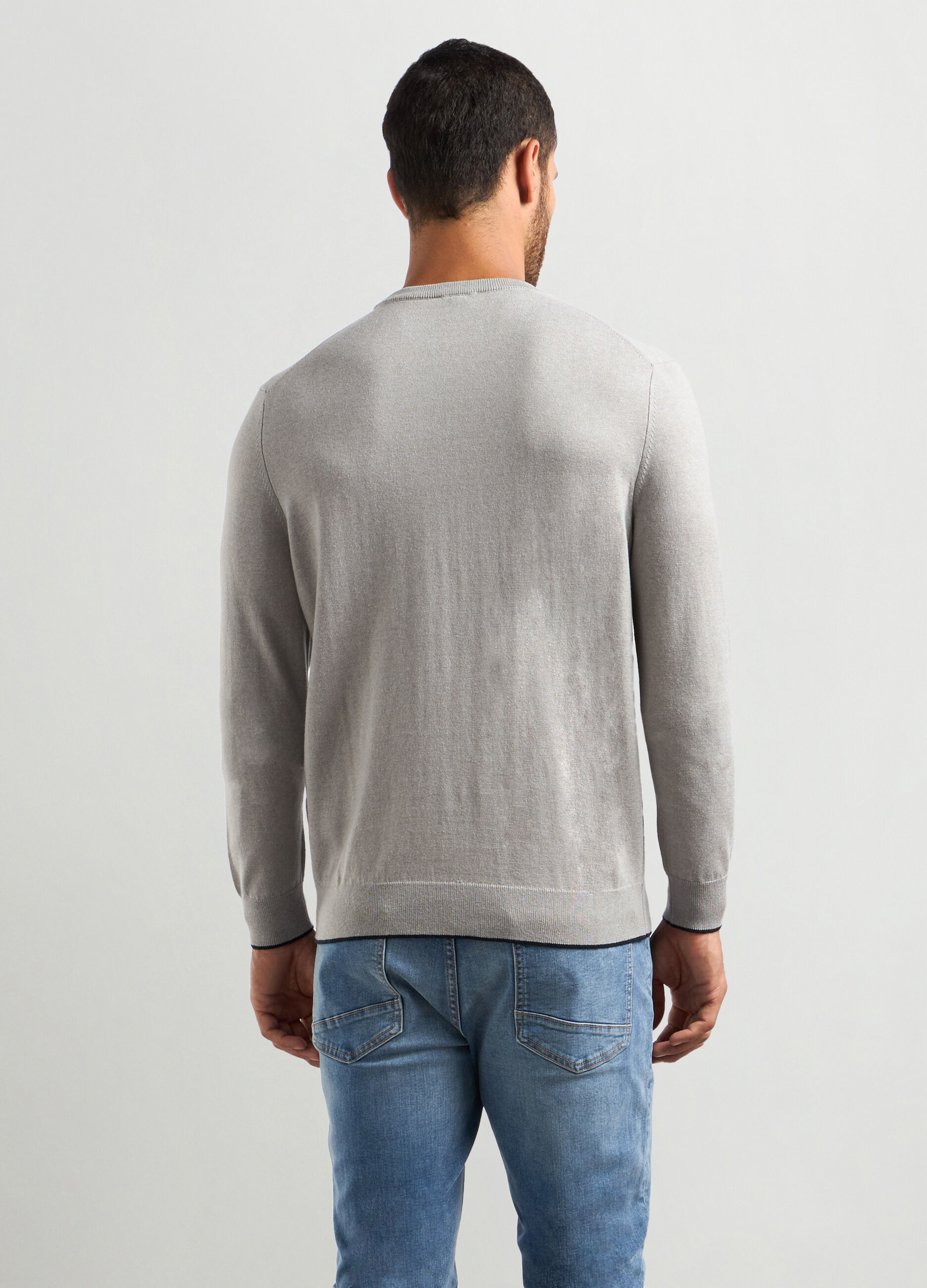 Maglione girocollo misto cotone uomo_1