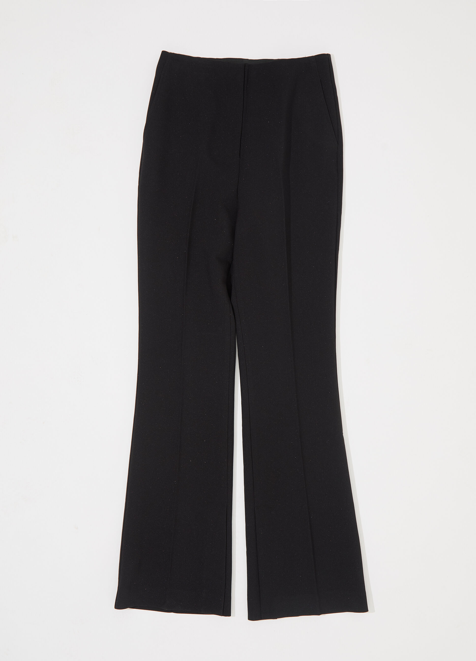 Pantalone a flare fit in filo lurex donna_4