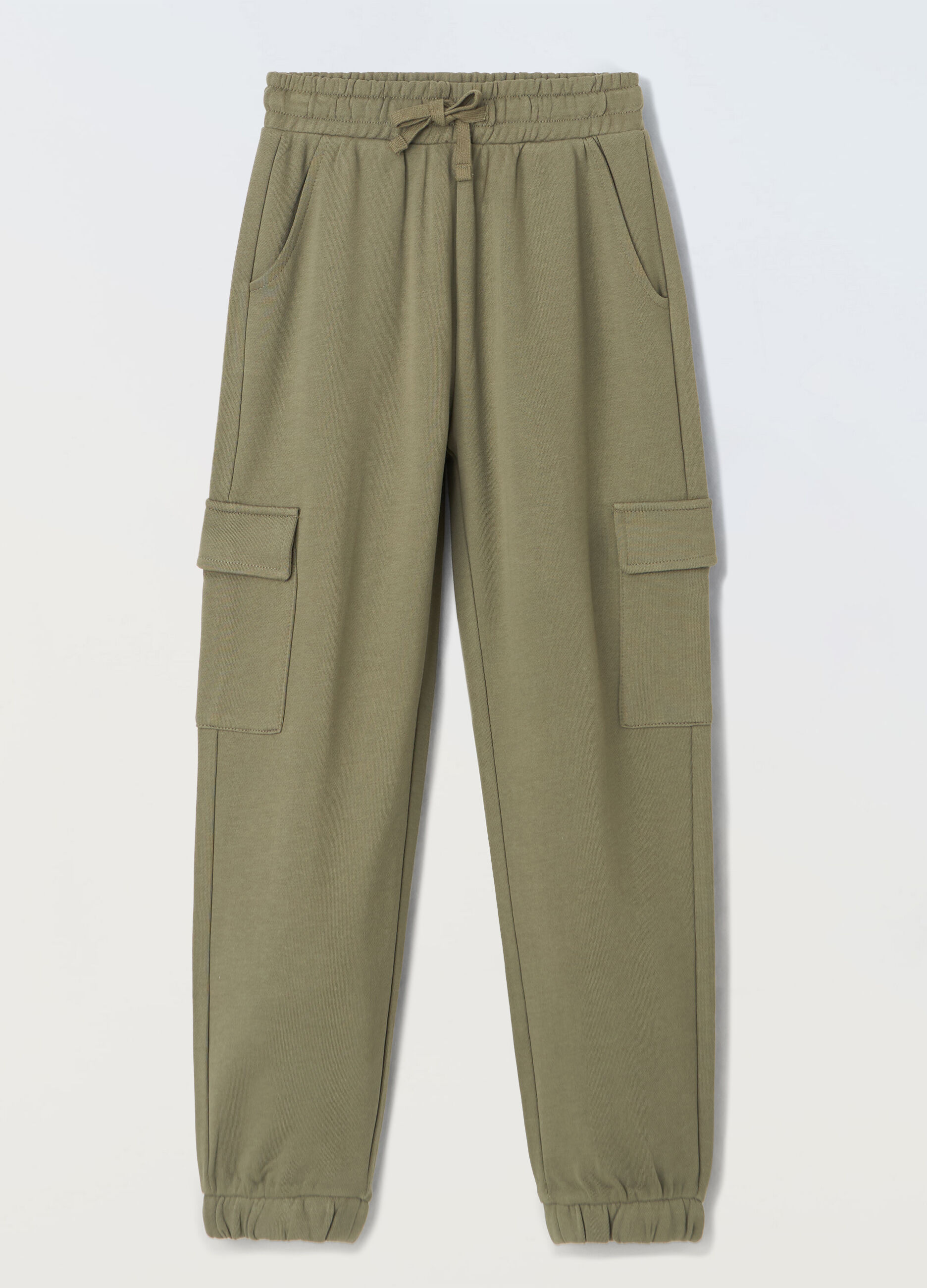 Joggers cargo in french terry di puro cotone ragazza_0