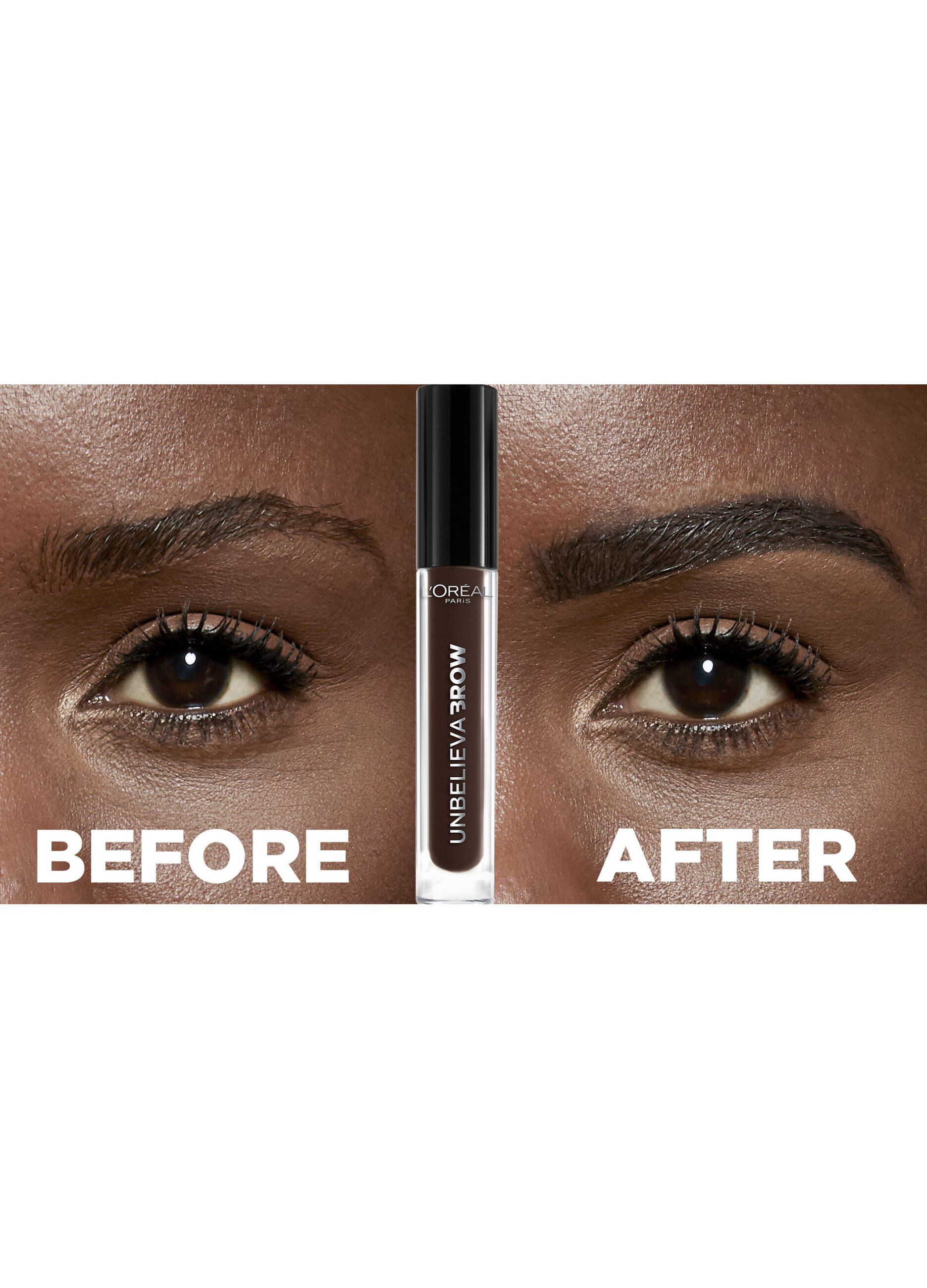 L'Oréal Paris Unbelievabrow, Gel per Sopracciglia a Lunga Tenuta Waterproof, Colore: Brunette (105), 3,4 ml.