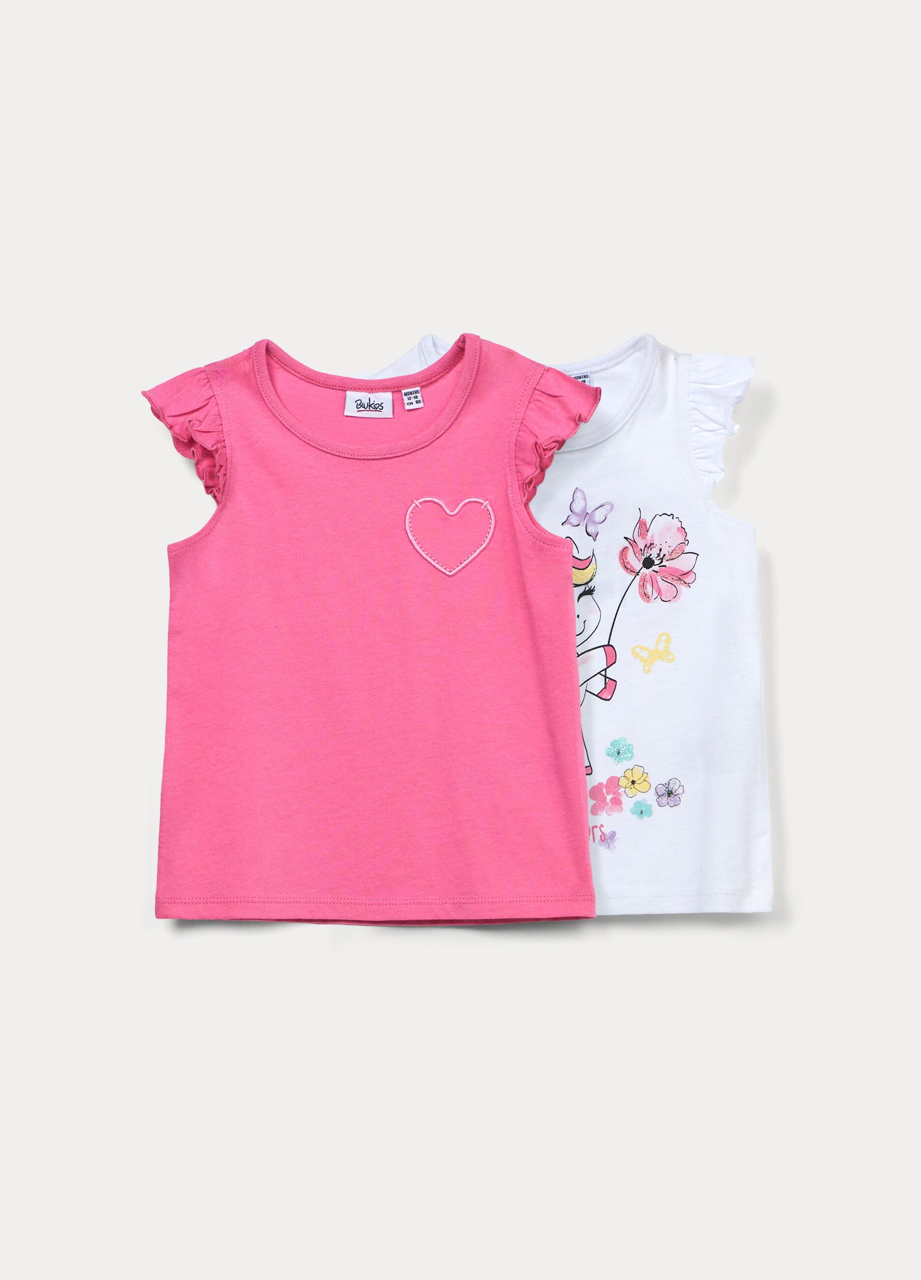 Pack 2 canotte in jersey di puro cotone bimba_0