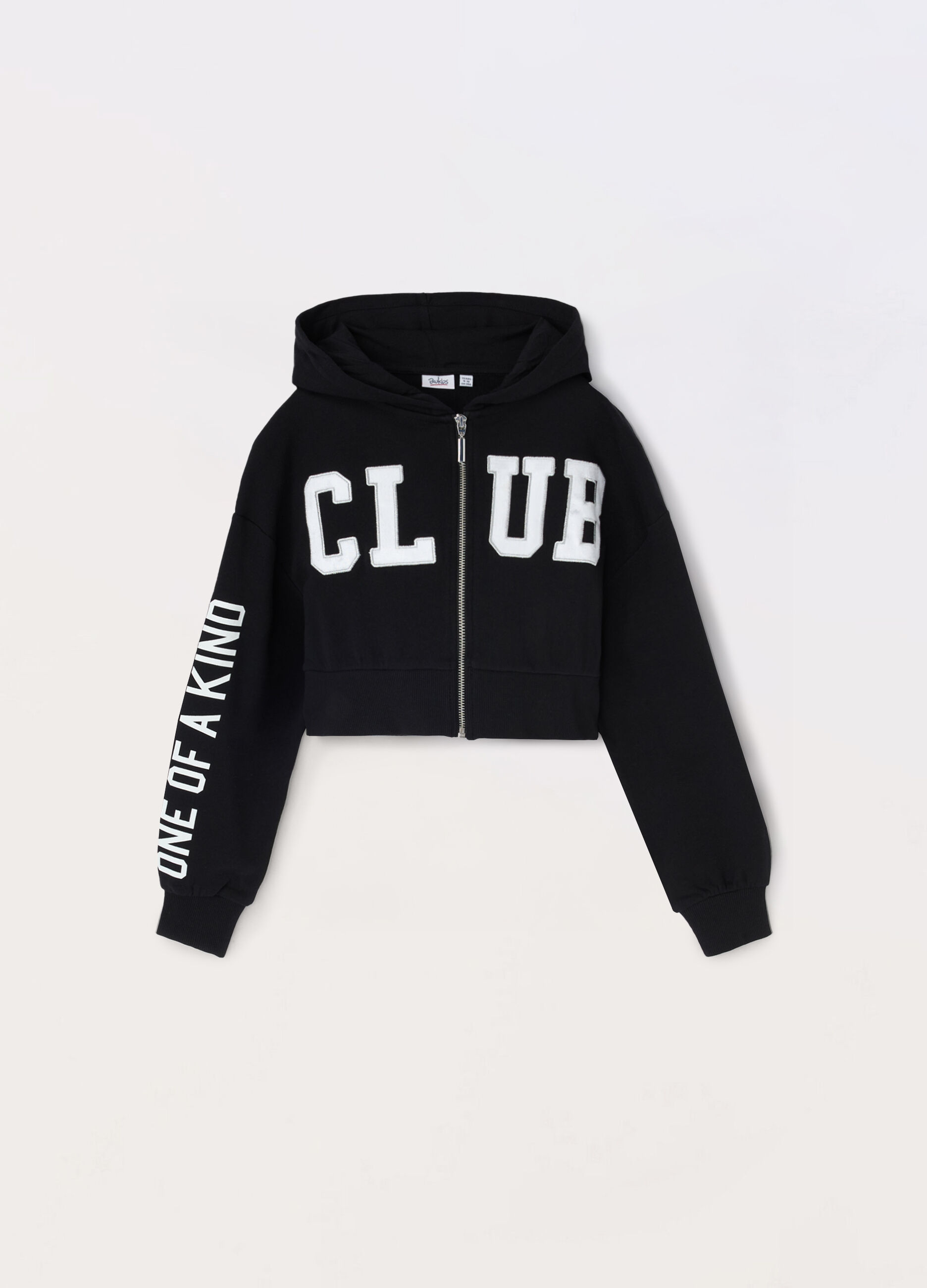 Felpa full zip in french terry di puro cotone ragazza_0