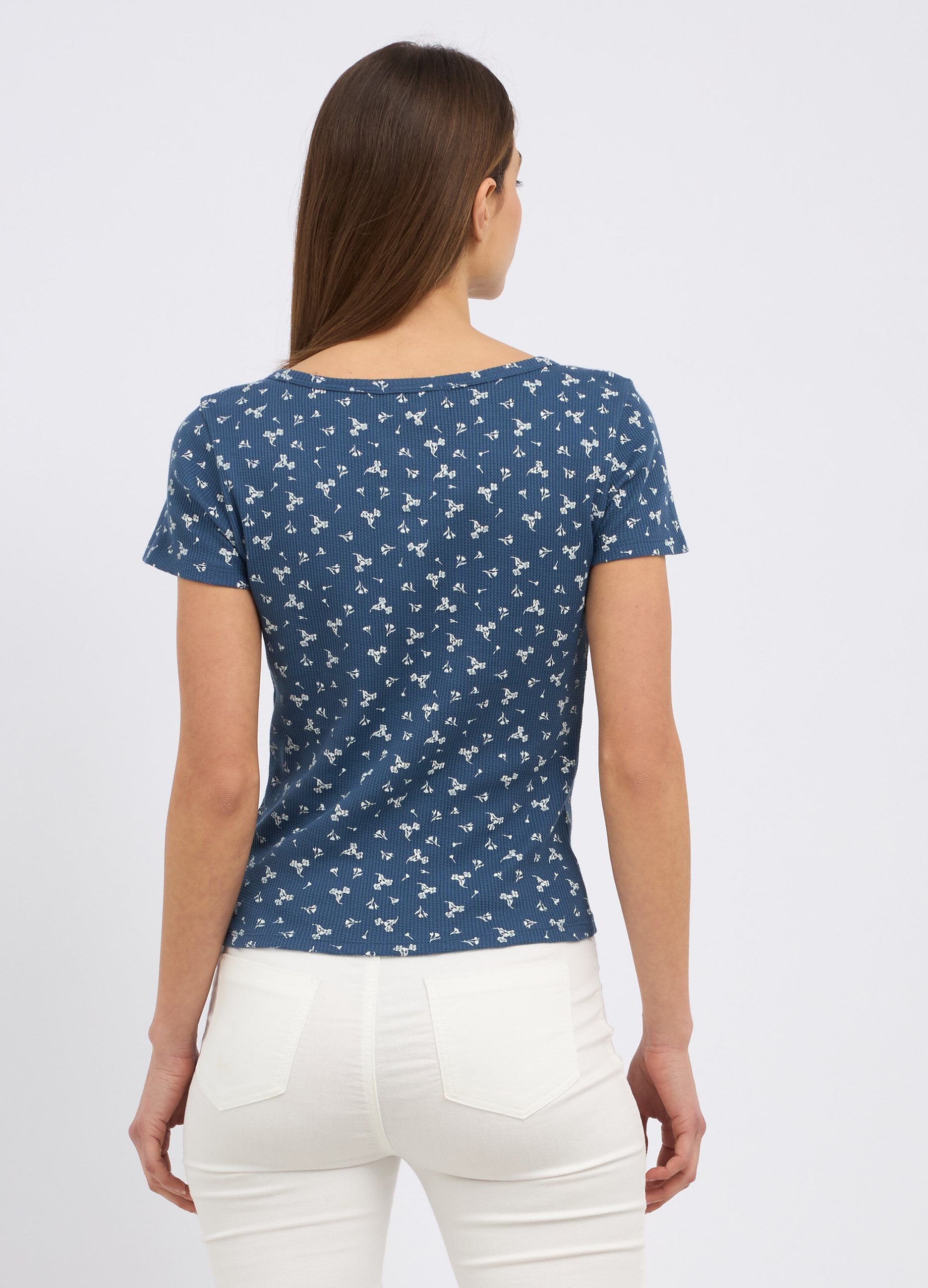 T-shirt in costina di puro cotone donna_1