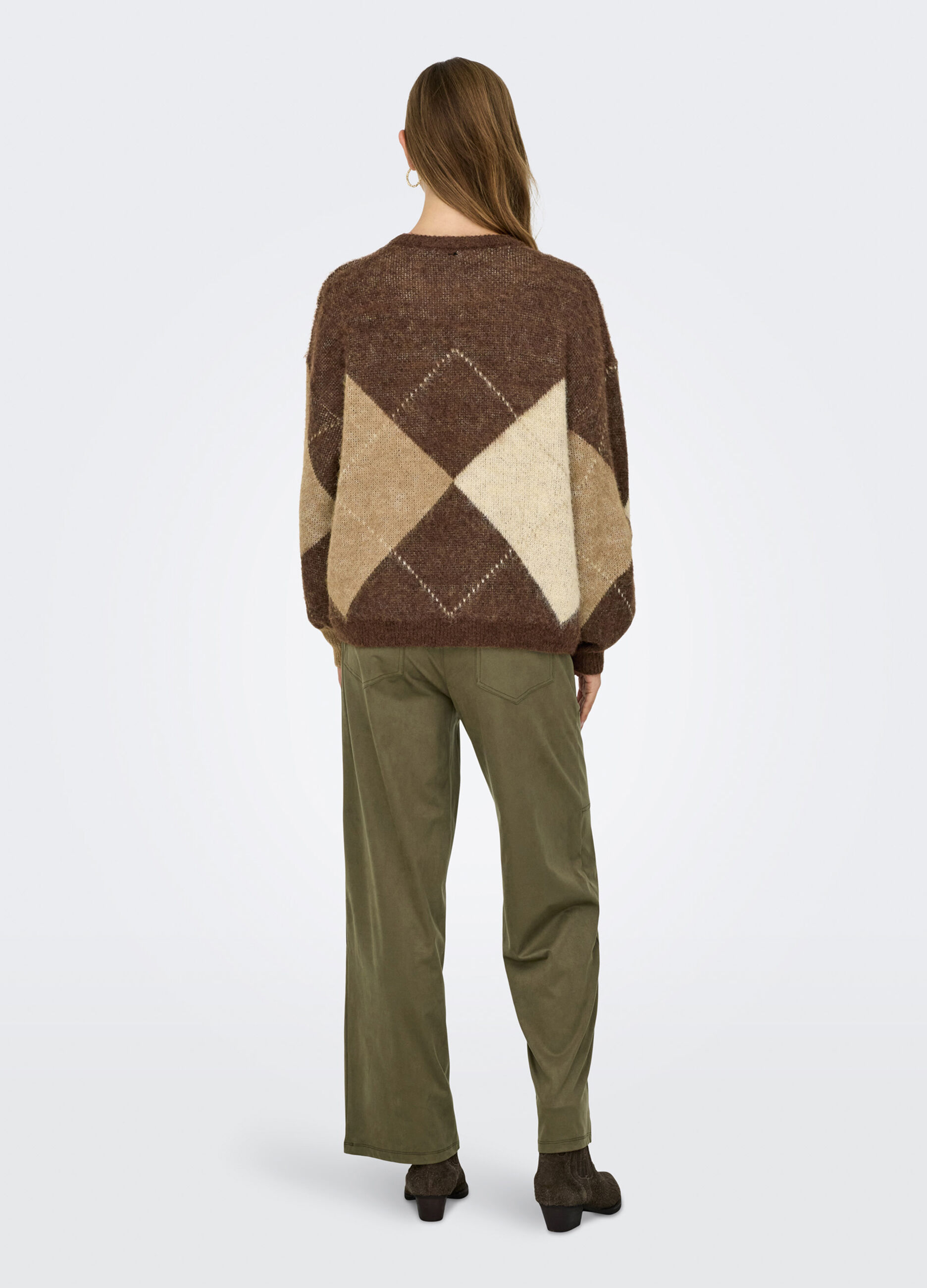 Pullover jaquard a quadri donna_1