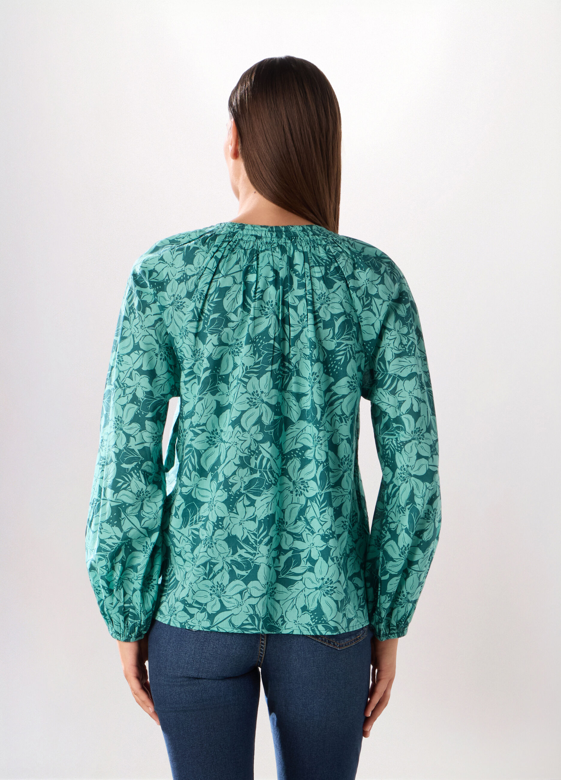 Blusa in misto cotone donna_1