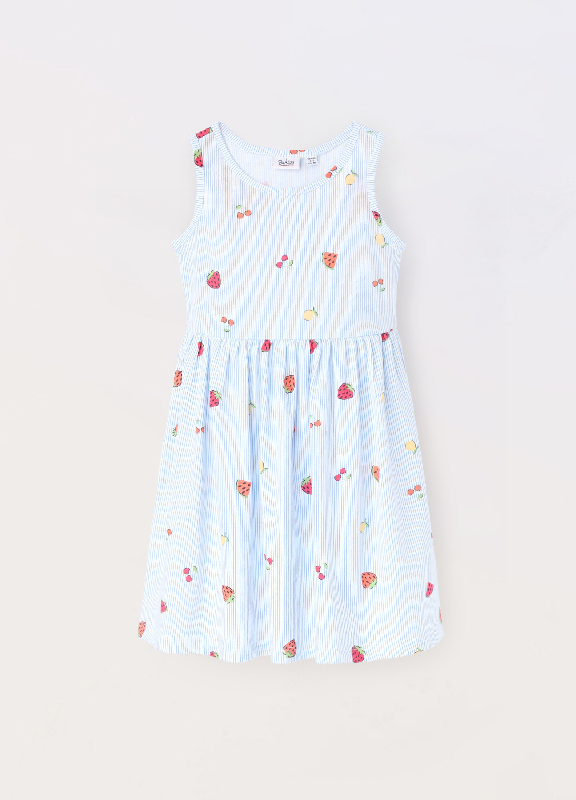 Vestito smanicato in jersey di puro cotone bambina_0