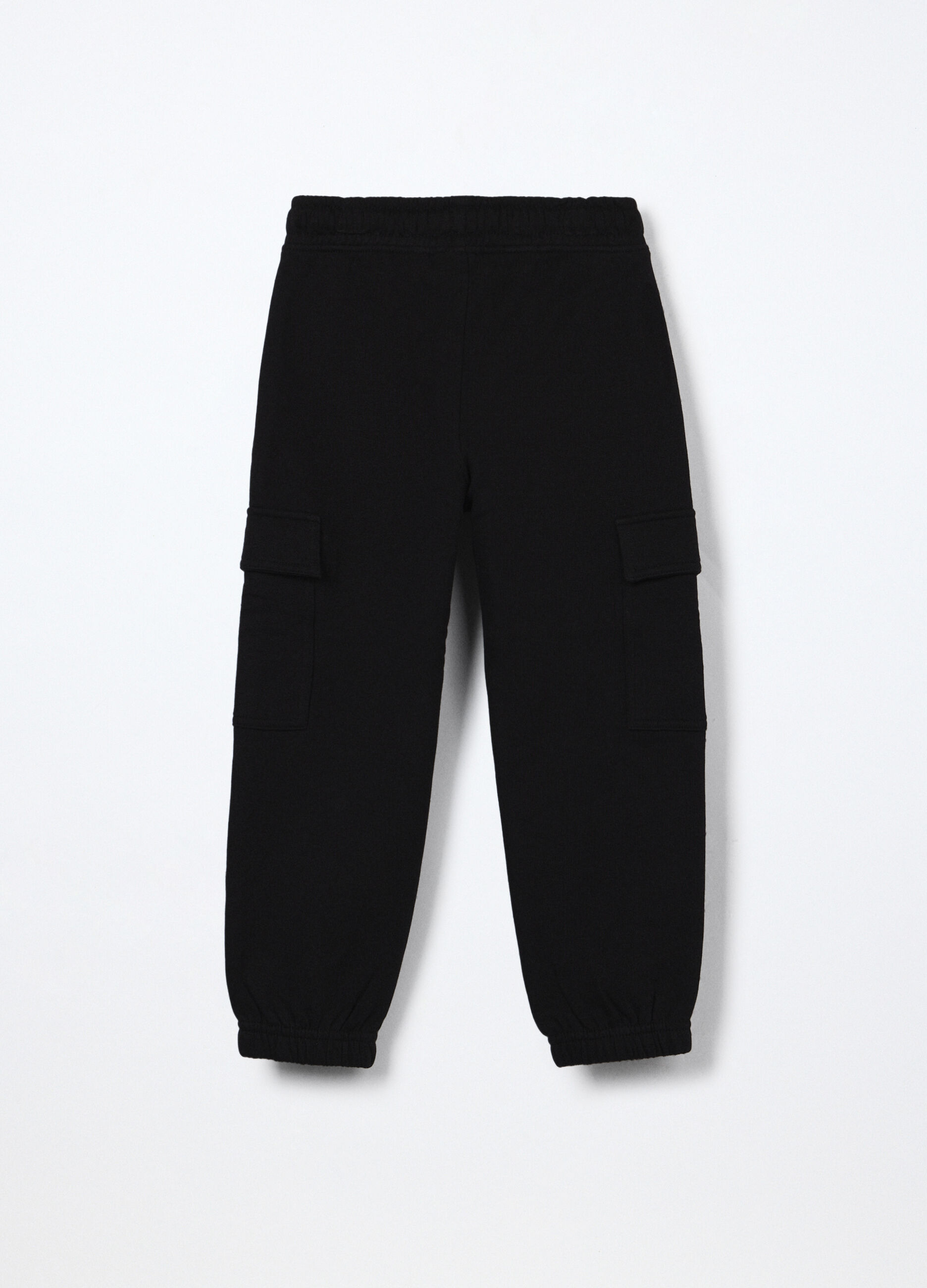 Jogger cargo in puro cotone fleece bambino_1