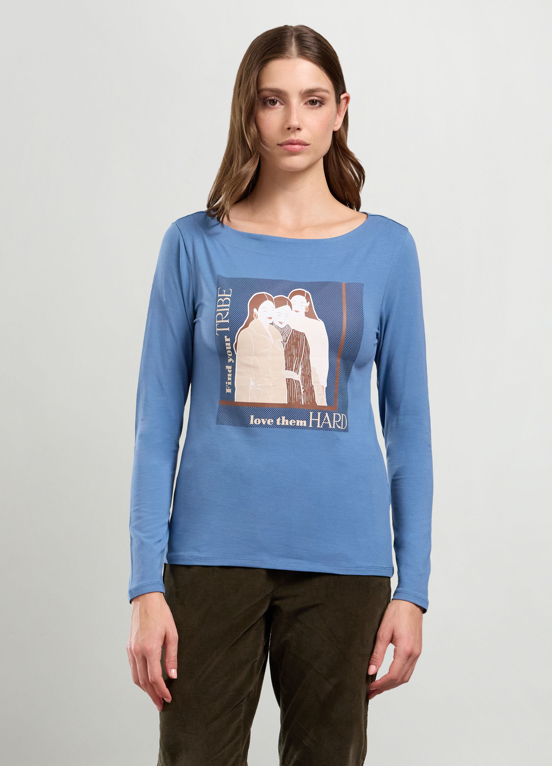 T-shirt in cotone stretch donna_0