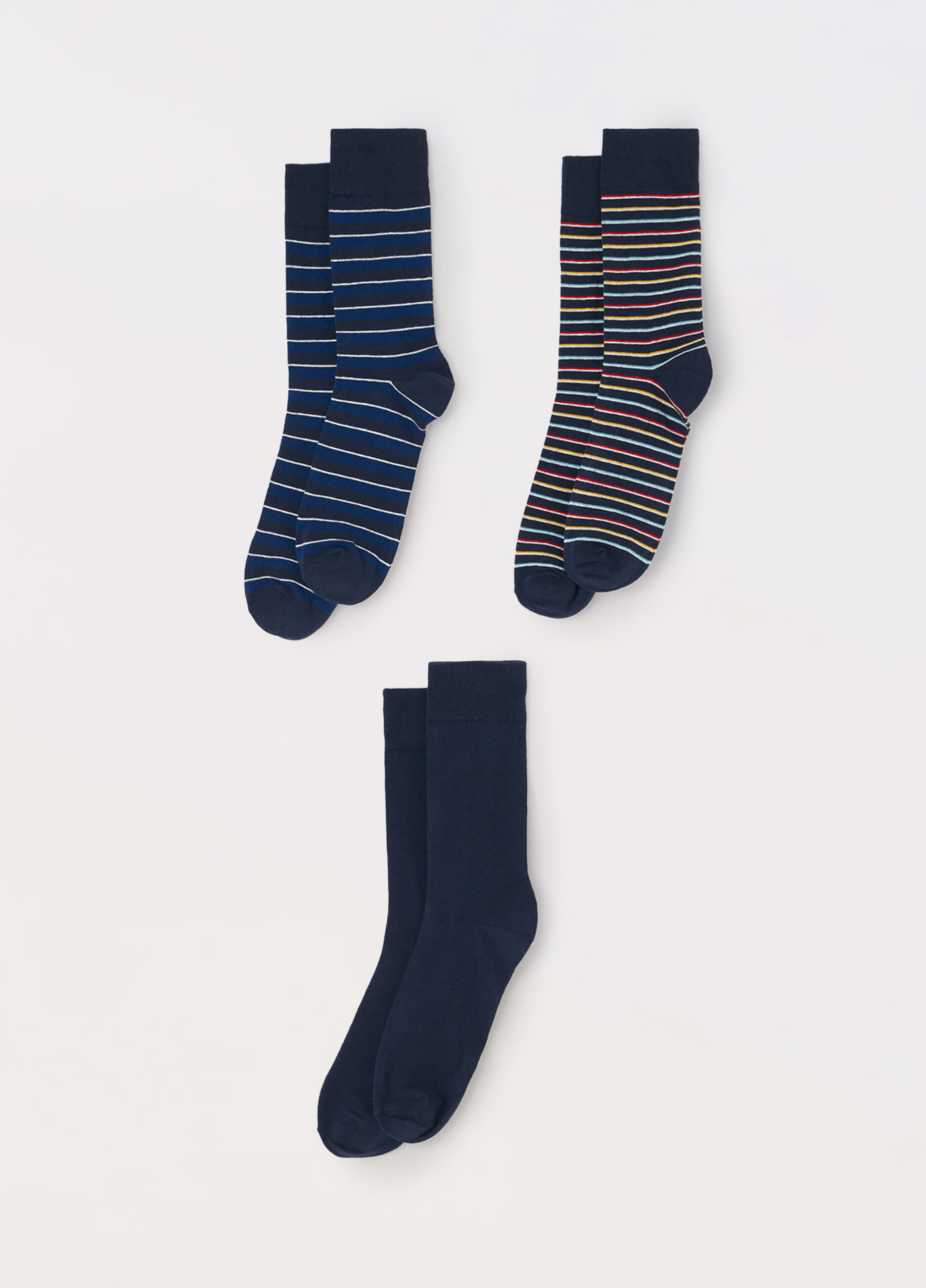 3 pack calze corte in cotone stretch a fantasia uomo_0