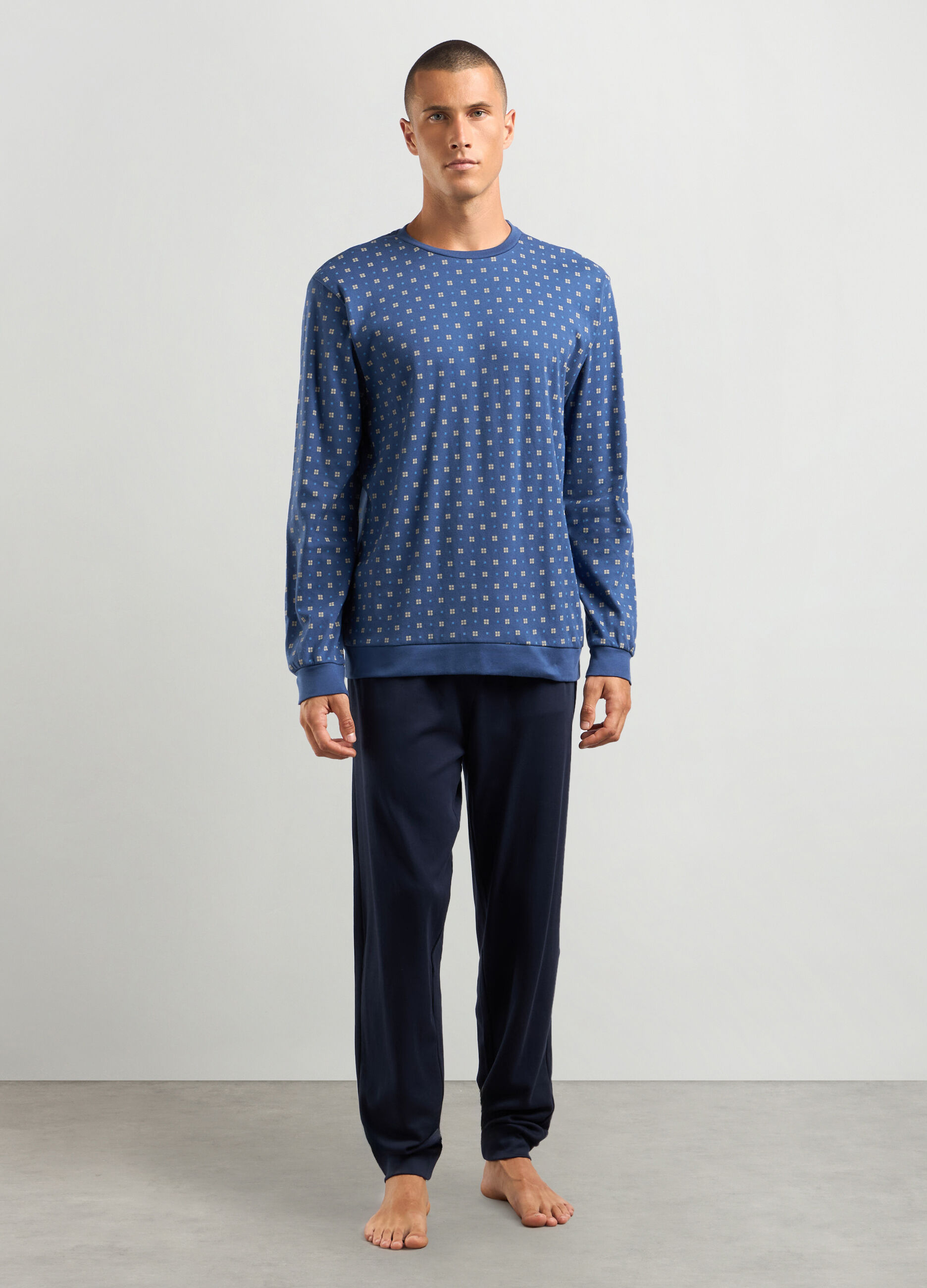 Set pigiama in interlock di puro cotone uomo_0