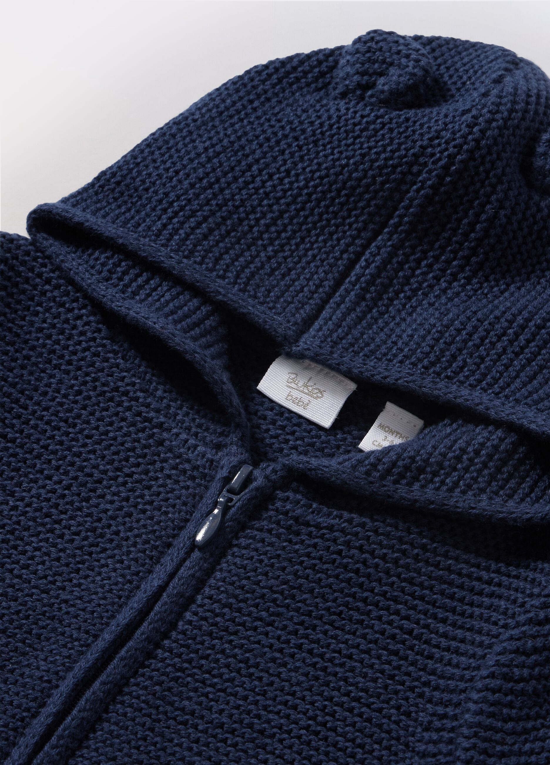 Cardigan in puro cotone con cappuccio neonato_1