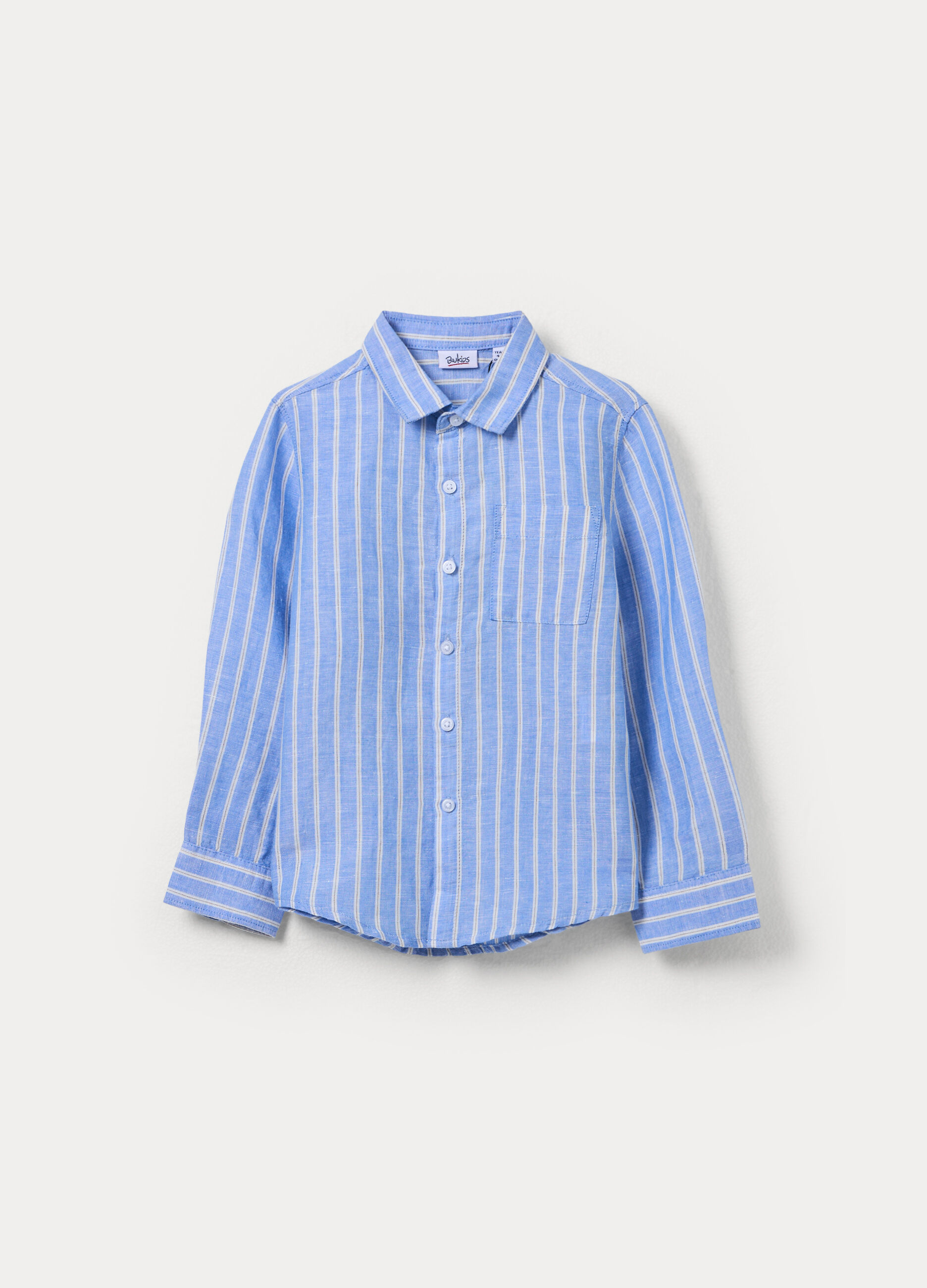 Camicia regular fit misto lino bambino_0