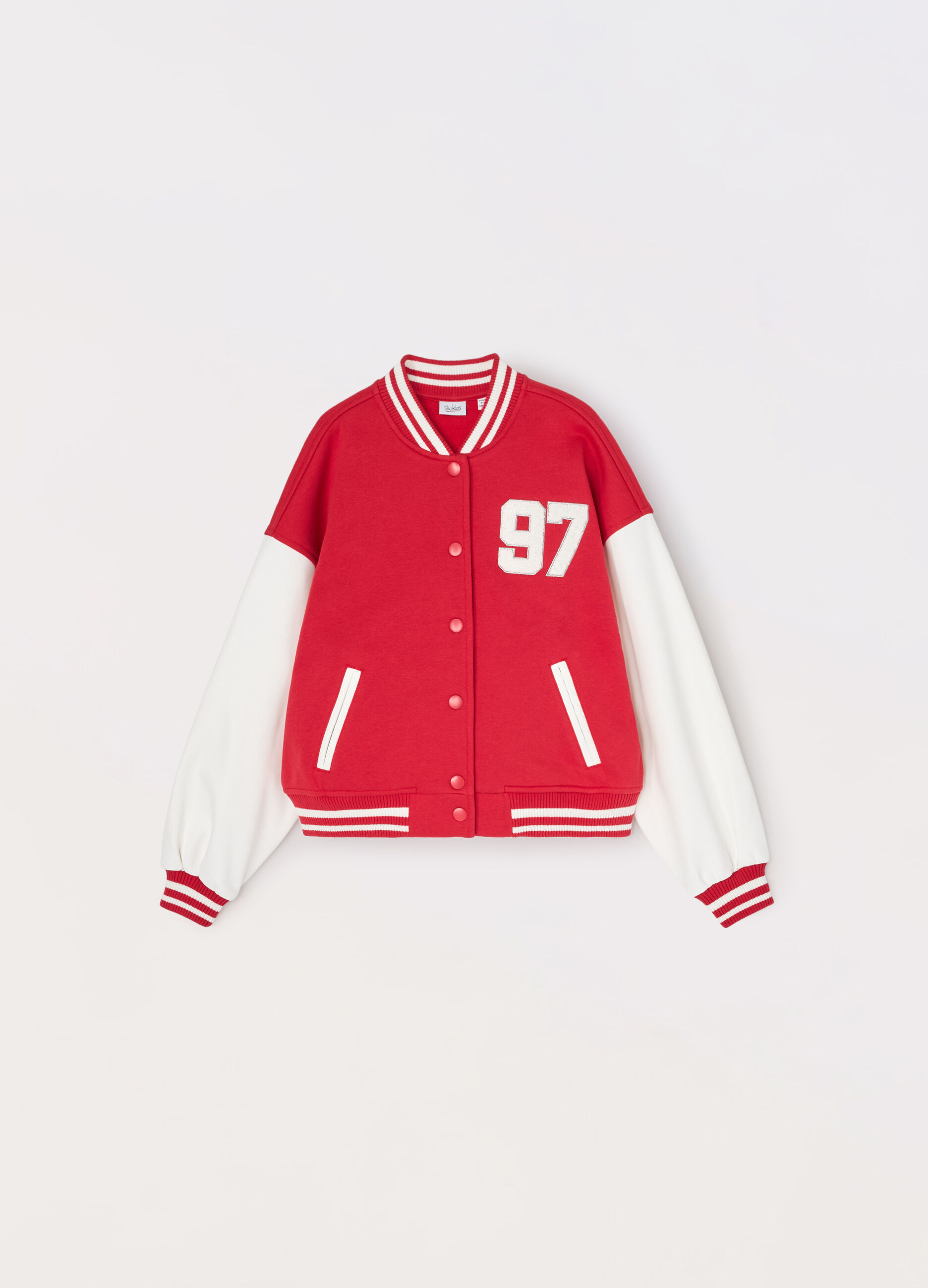 Felpa varsity in misto cotone ragazza_0