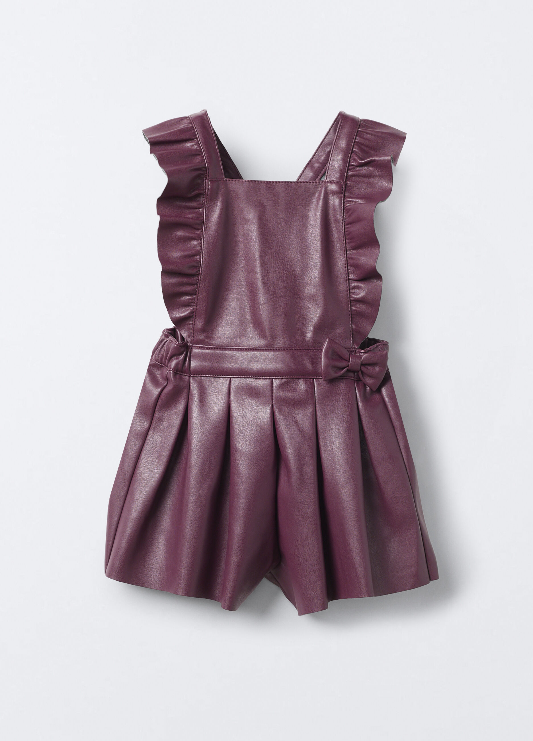Vestito salopette in eco pelle bimba_0