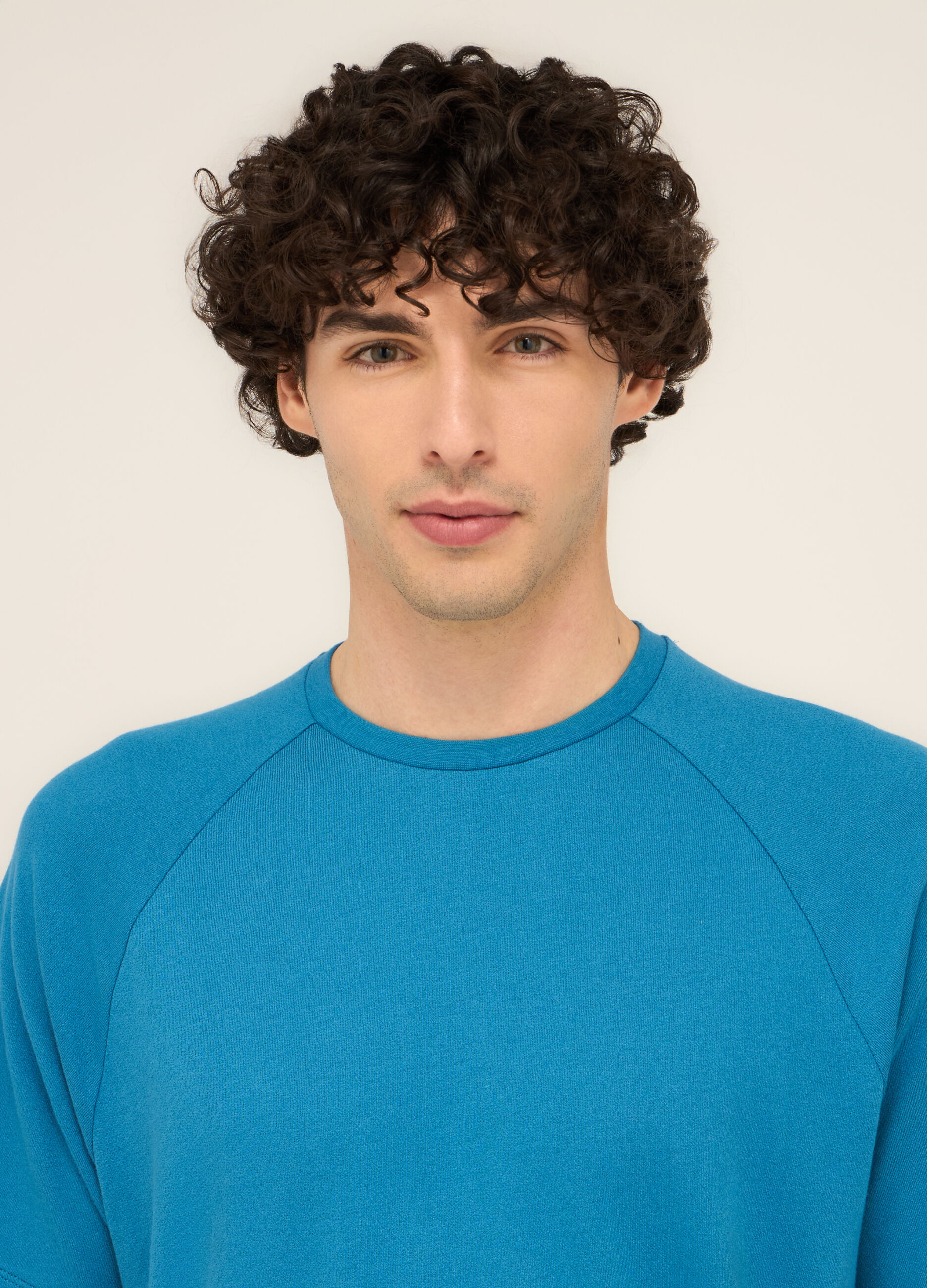 T-shirt girocollo in cotone e lino uomo_2