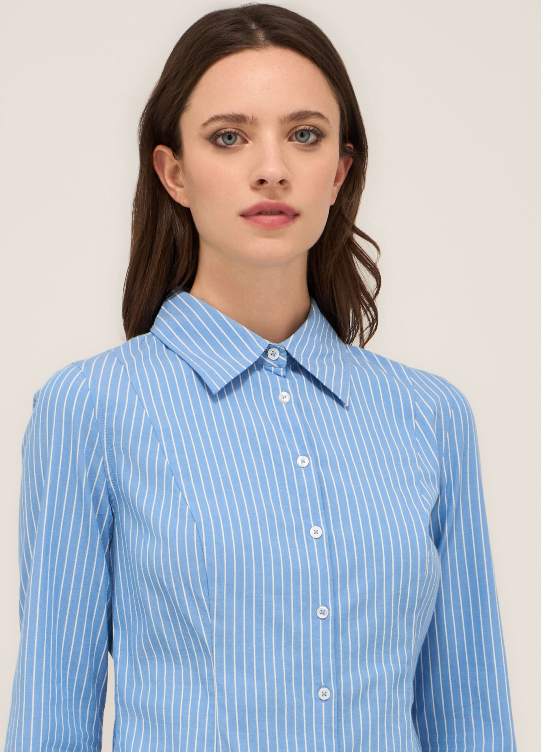 Camicia in cotone stretch donna_2