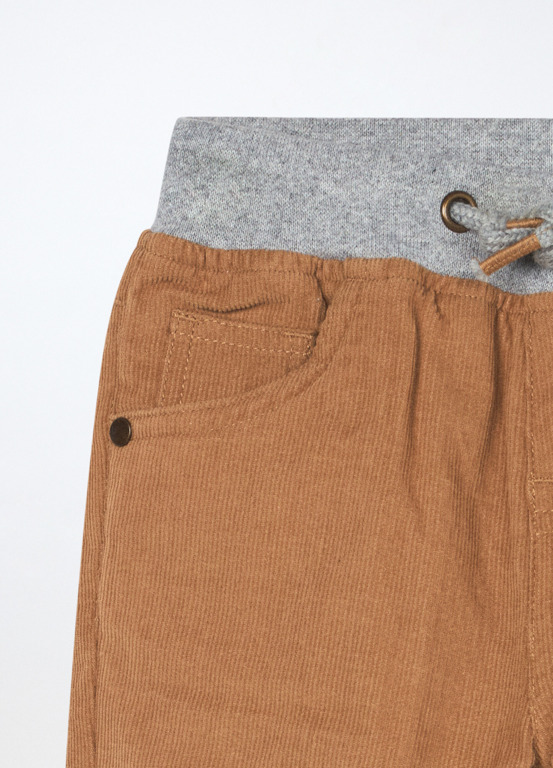 Pantaloni in velluto a coste di puro cotone neonato_2