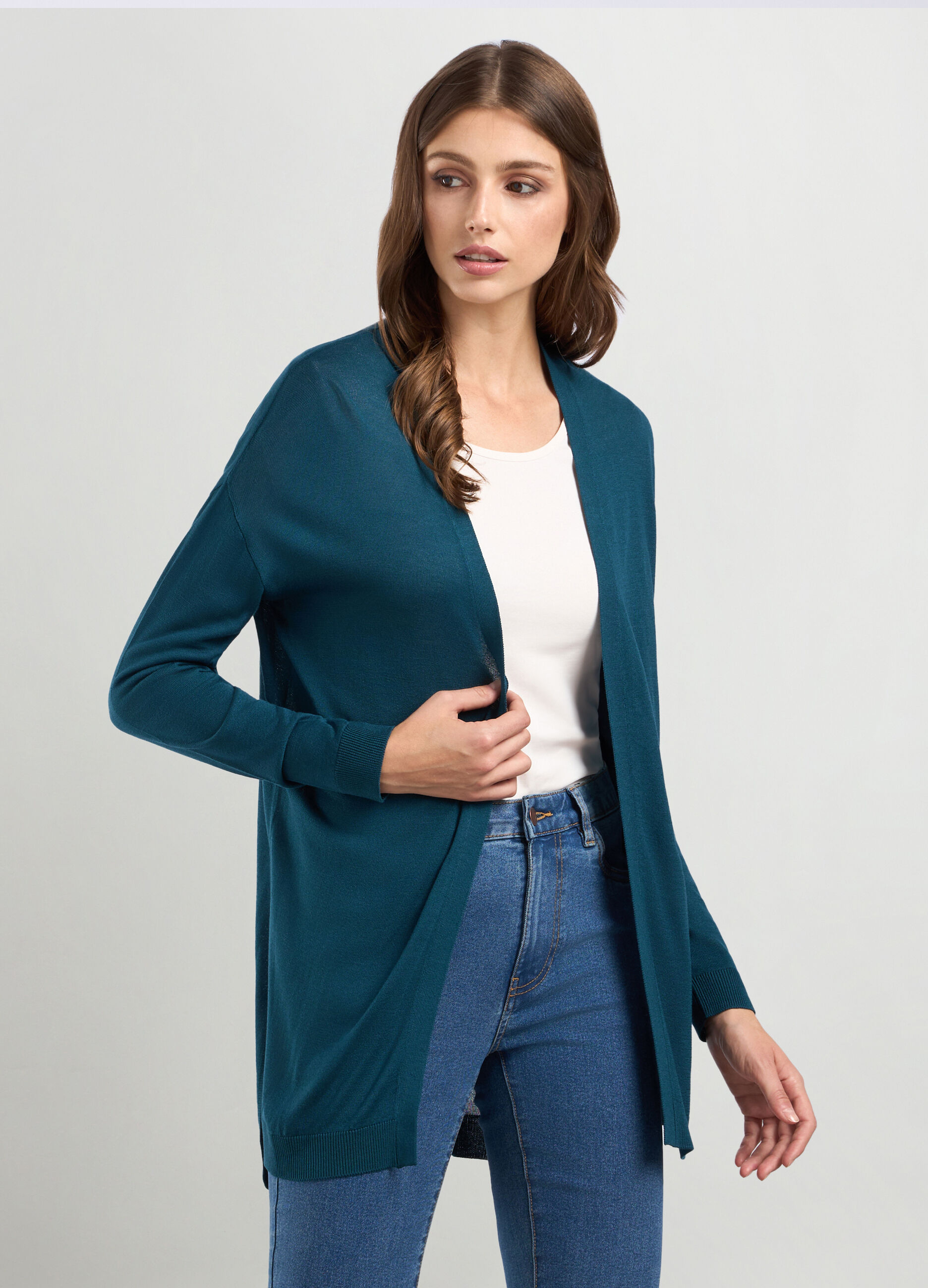 Cardigan in misto viscosa aperto donna_0