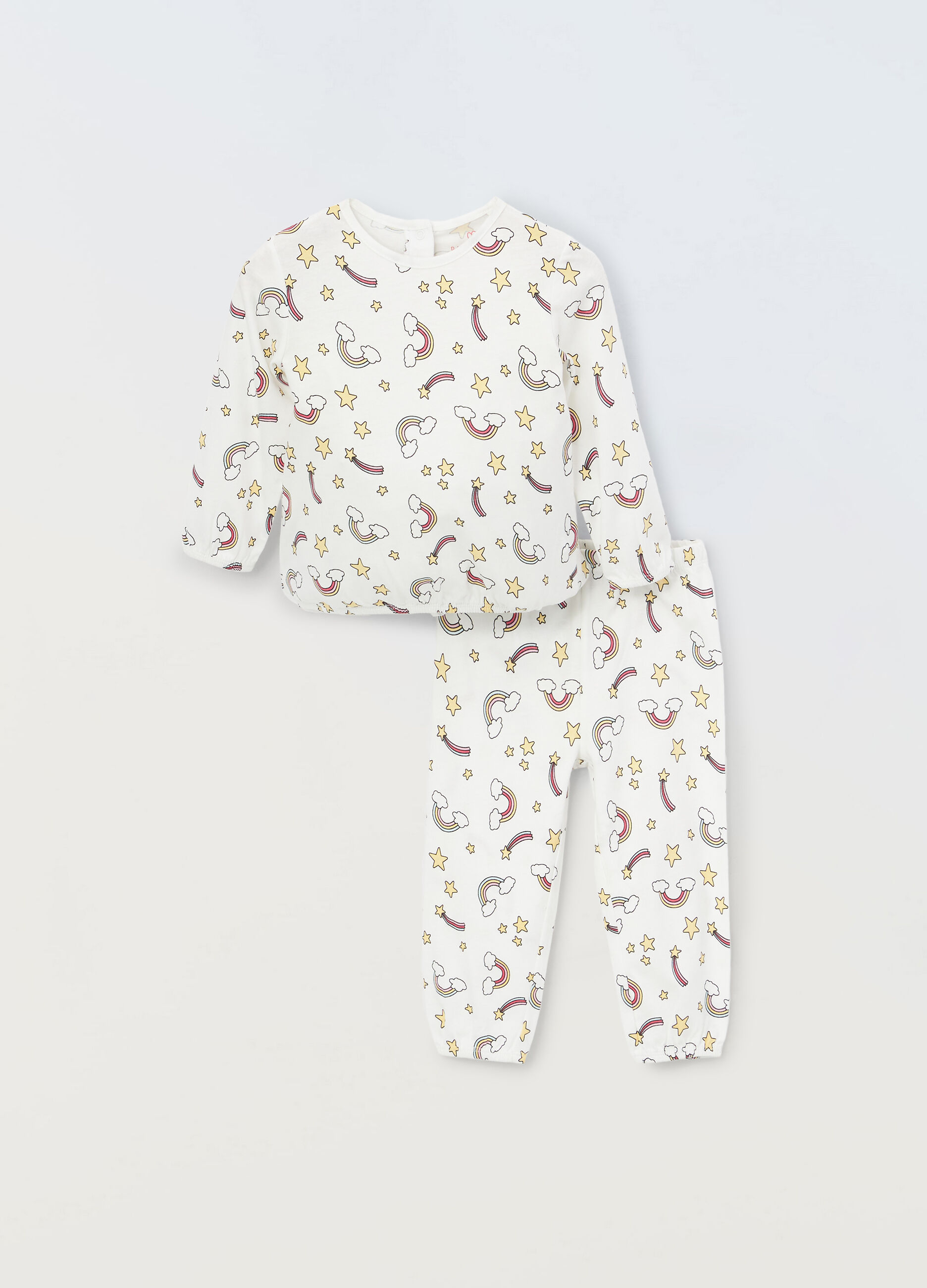 Set pigiama lungo in puro cotone organico neonati_0