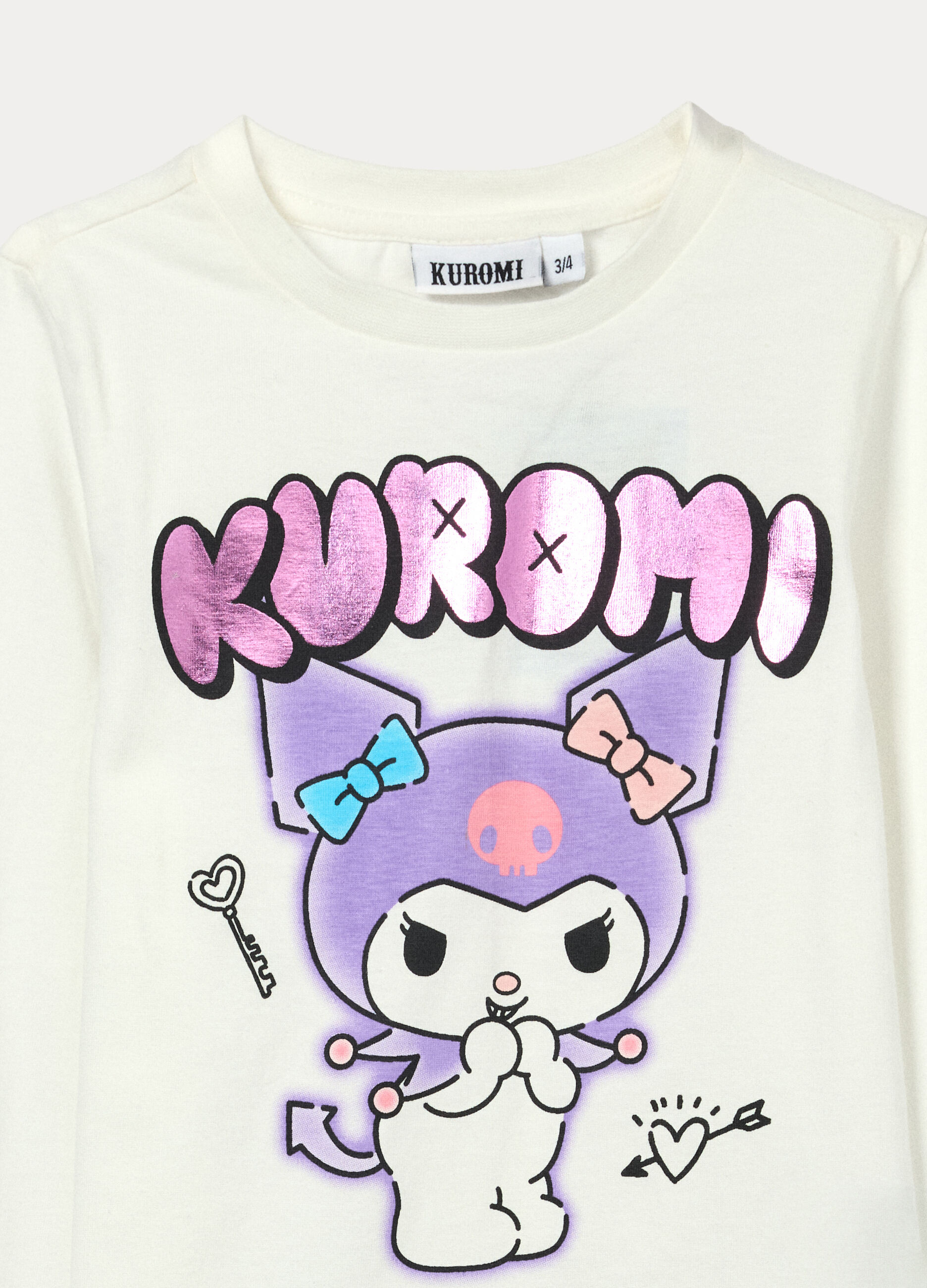 Set pigiama lungo Kuromi in jersey di puro cotone bambina_2