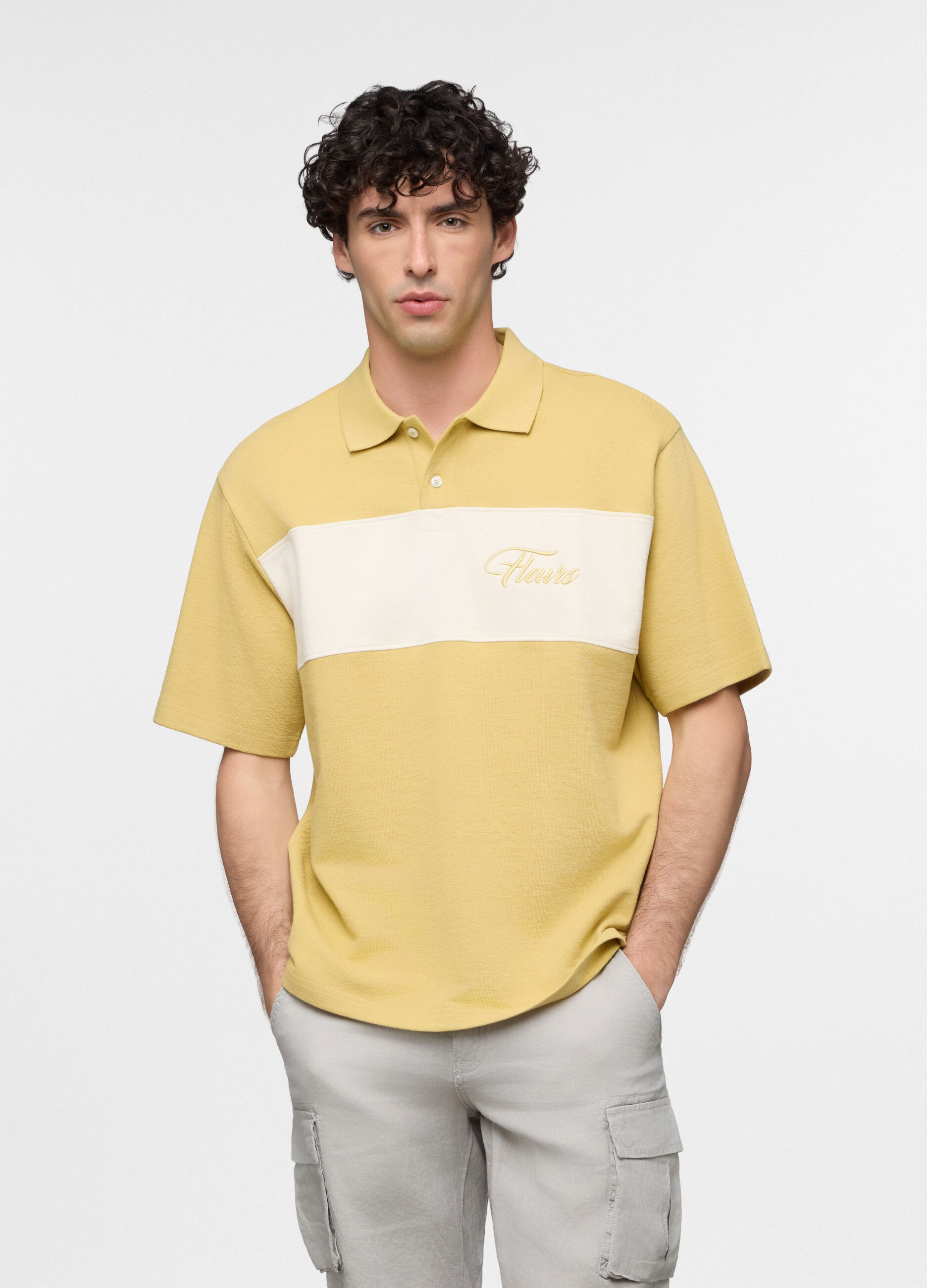 Polo a maniche corte Fleurs in cotone uomo_0