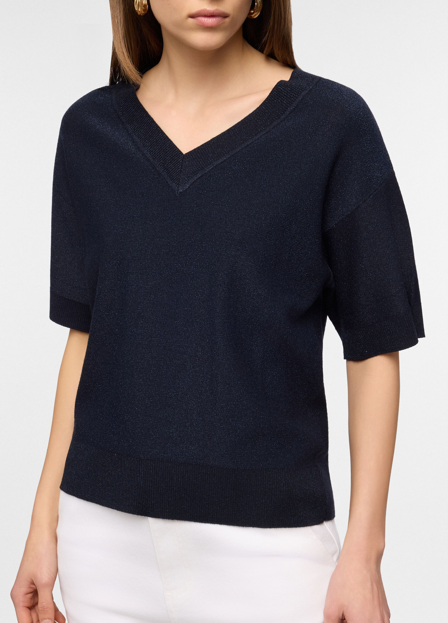 Maglia con scollo a V donna_2