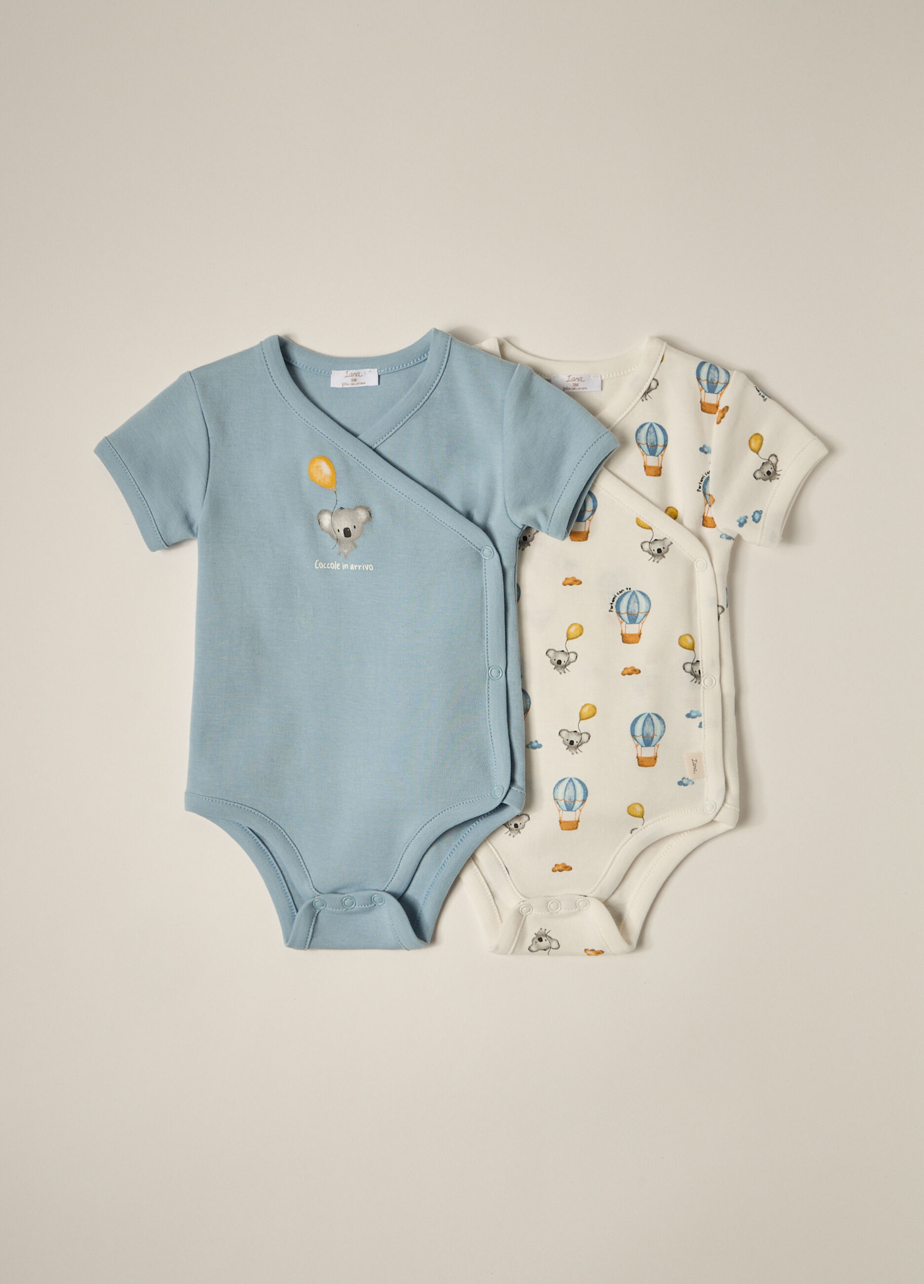 Pack 2 body in interlock di puro cotone IANA neonato_0