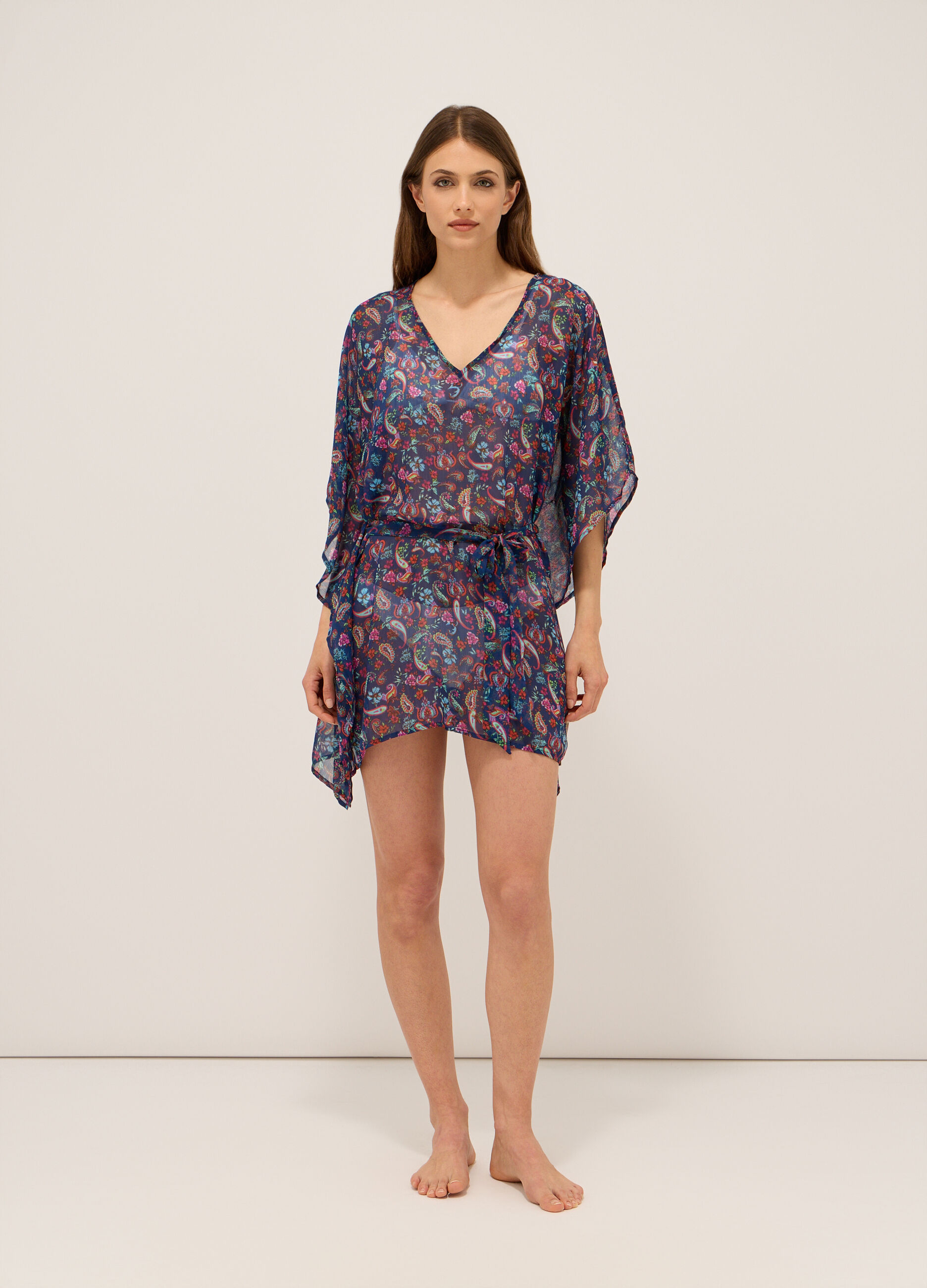 Abito da spiaggia caftano in chiffon donna