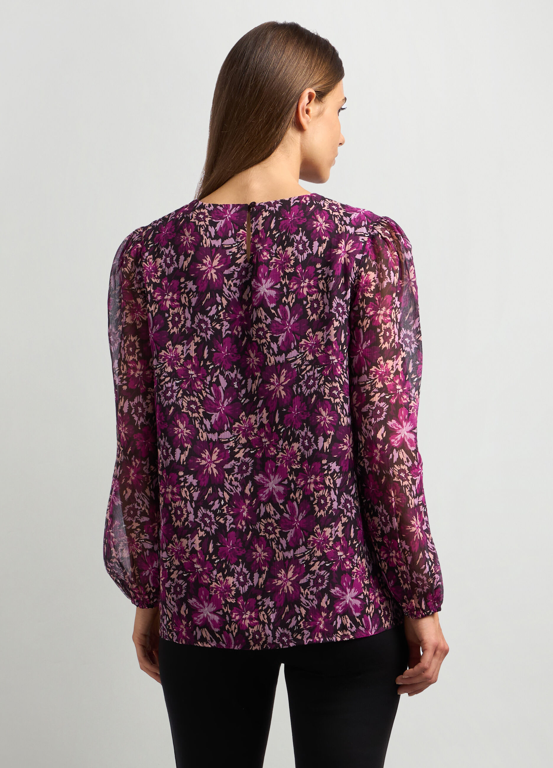 Blusa crepe a maniche lunghe donna_1