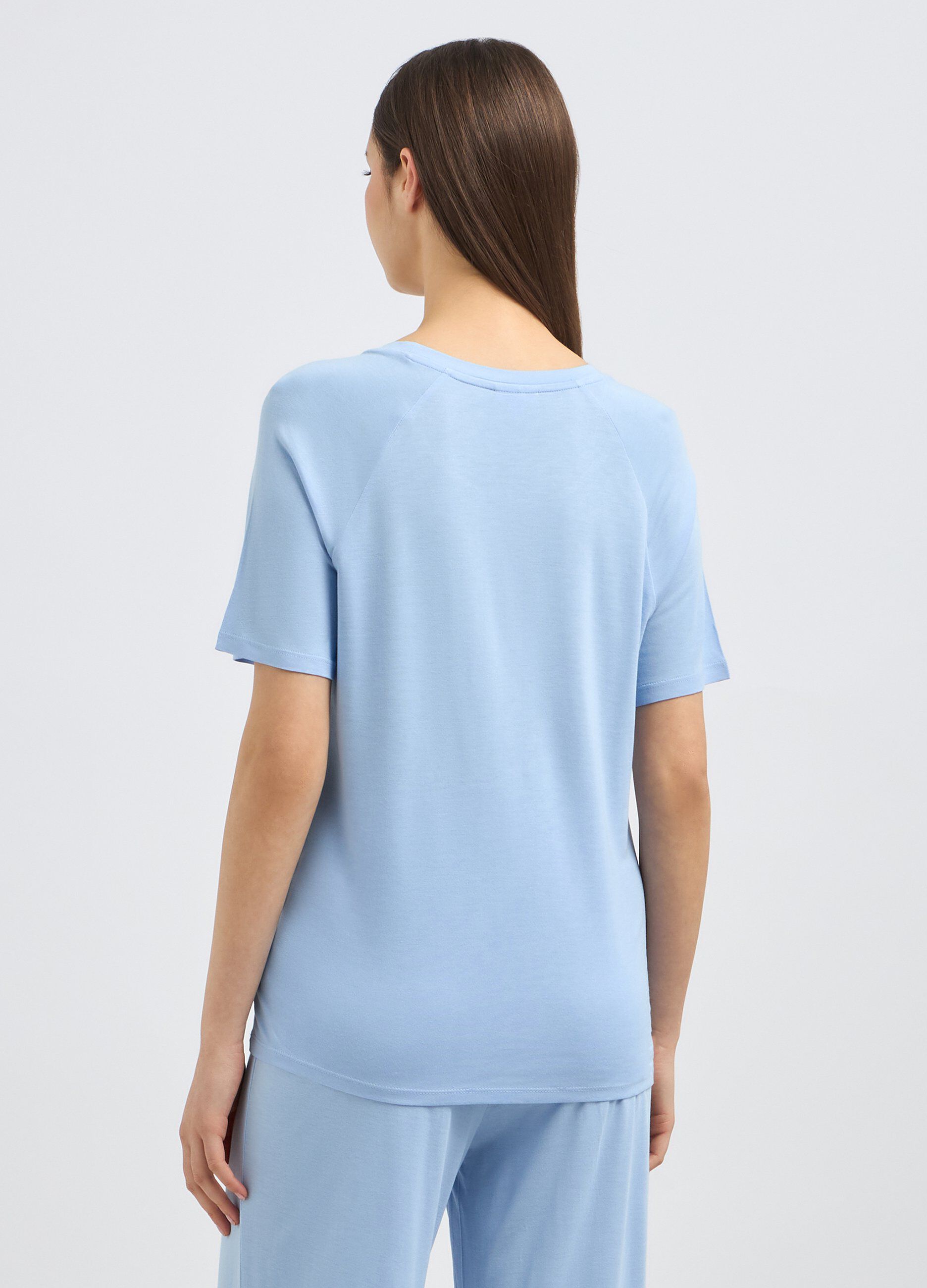 Top pigiama a maniche corte con pizzo donna_1