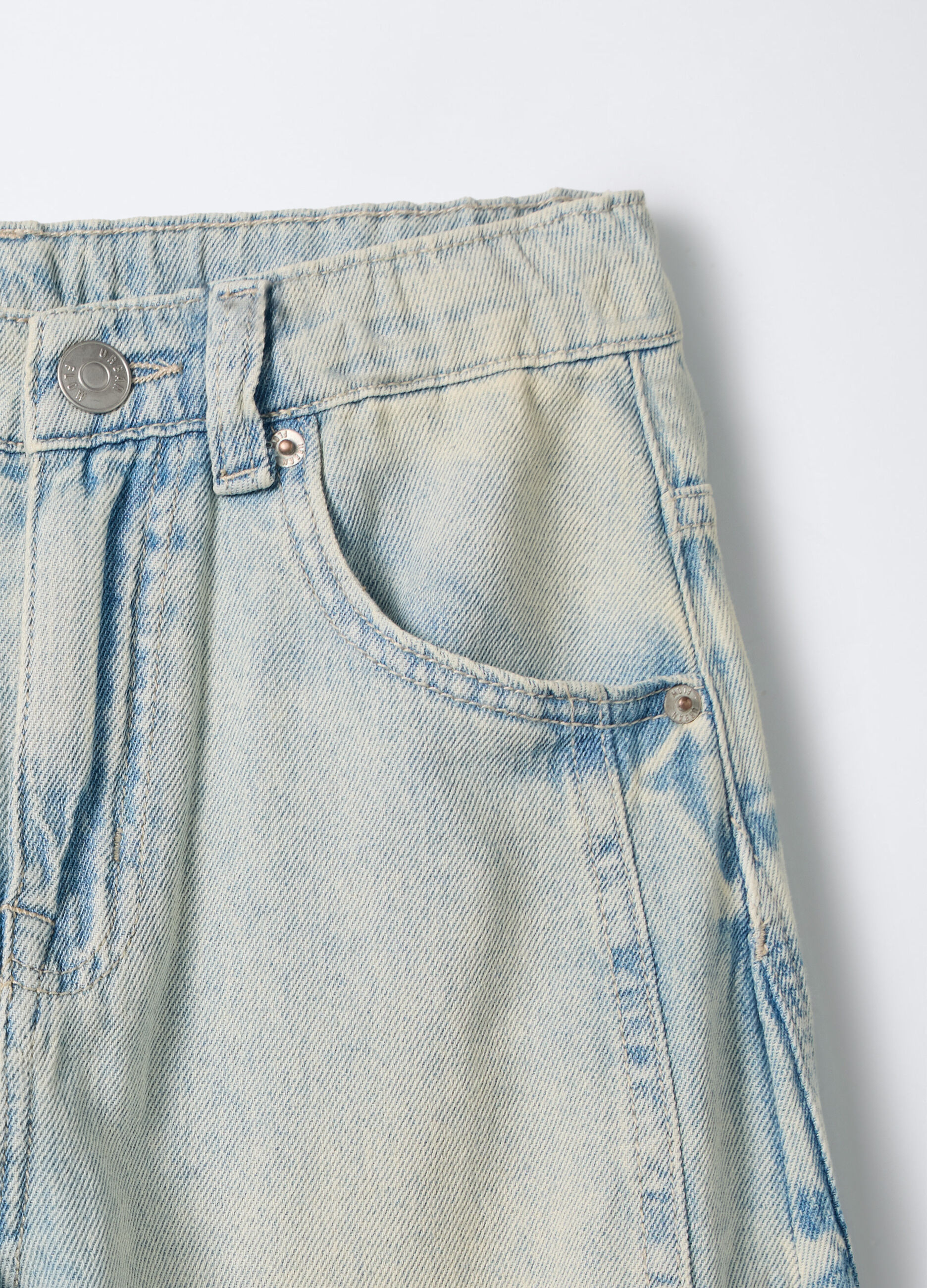 Jeans barrel fit in denim di puro cotone ragazzo_2