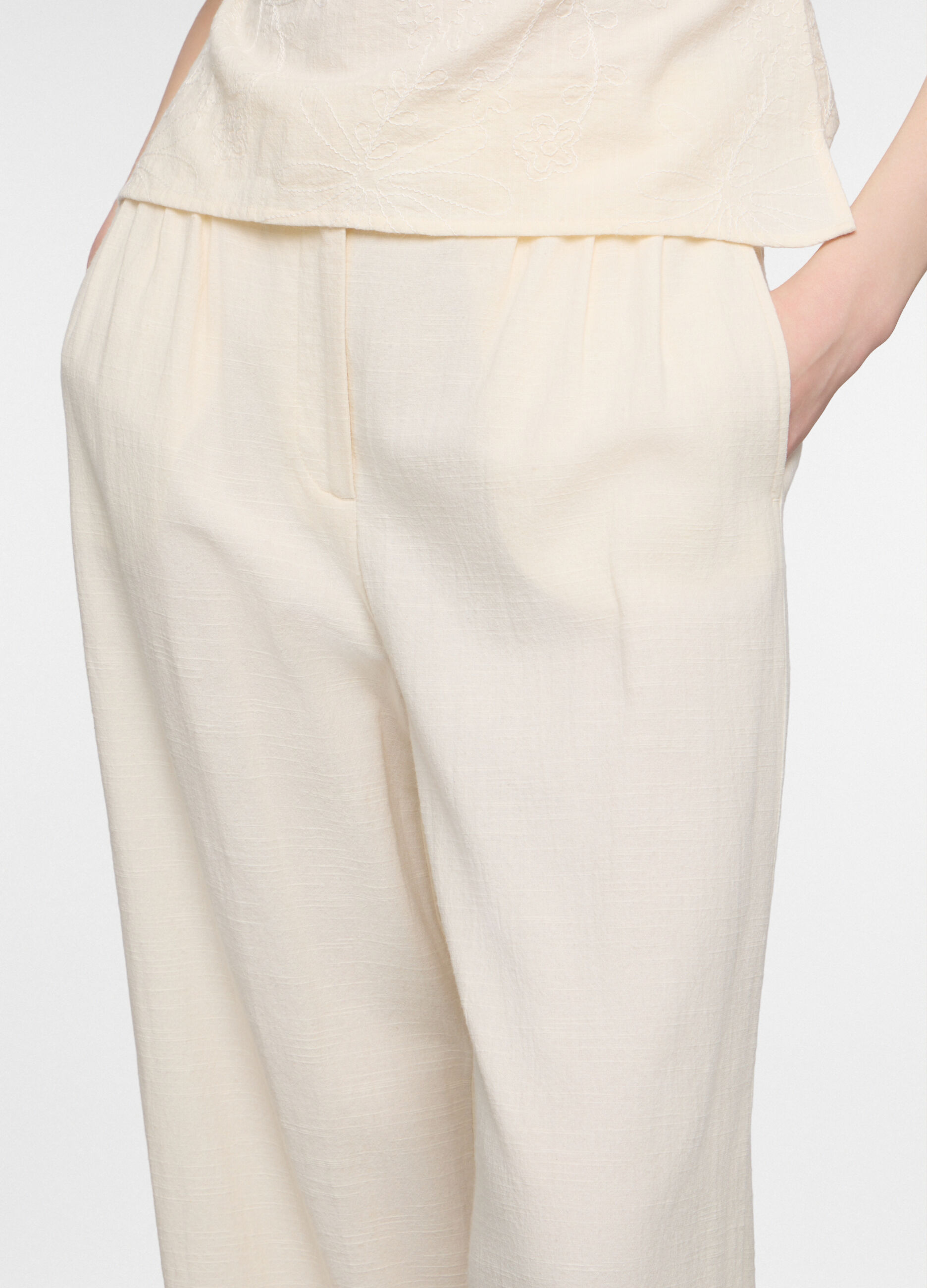 Pantaloni culotte misto cotone donna