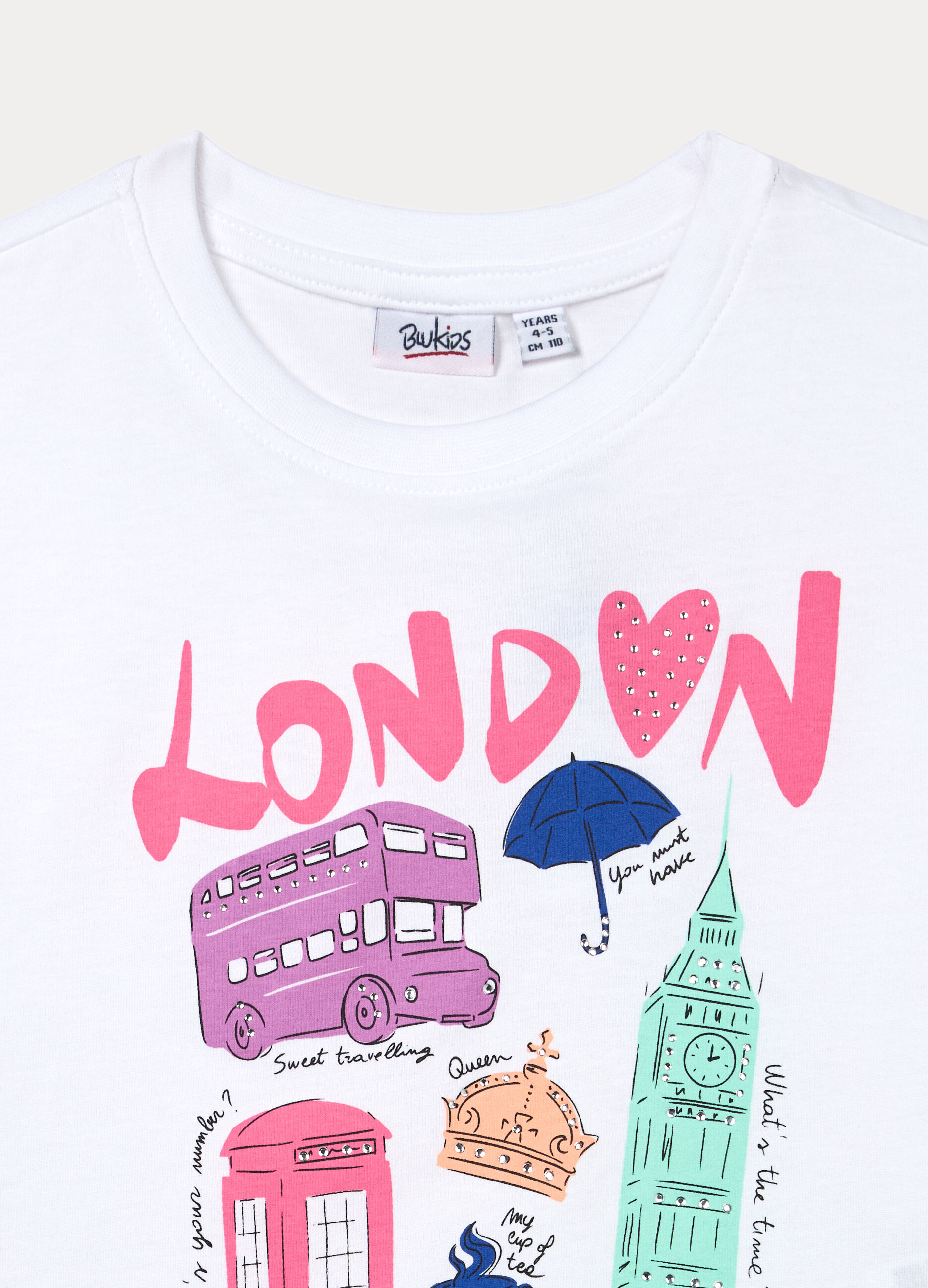 T-shirt in jersey di cotone stretch bambina_2