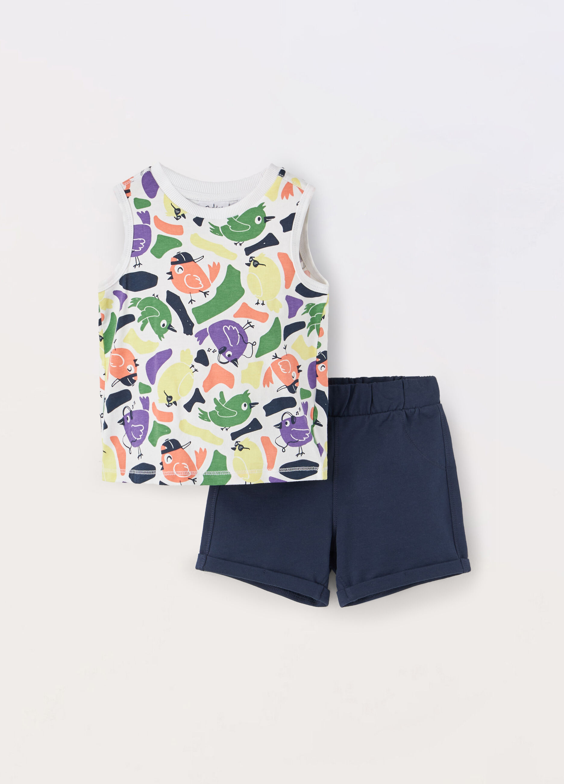 Jogging set in jersey di puro cotone neonato_0